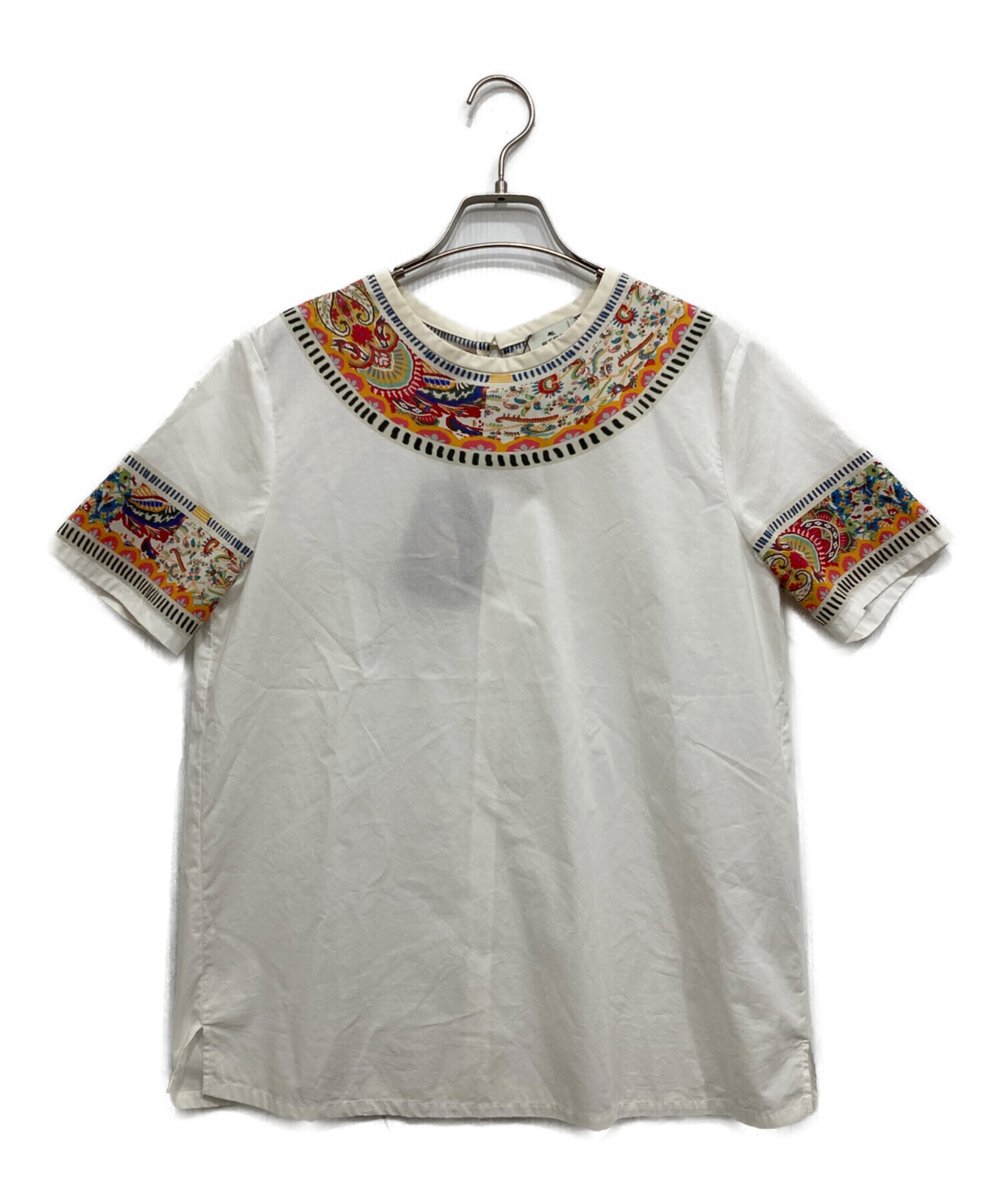 中古・古着通販】ETRO (エトロ) ペイズリー半袖ブラウス ホワイト 