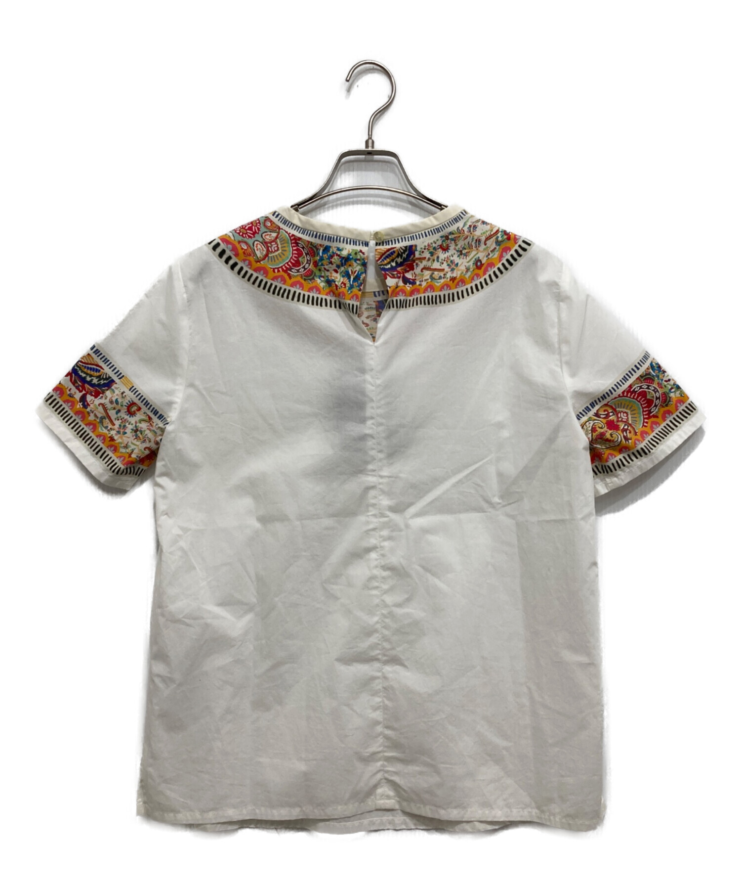 中古・古着通販】ETRO (エトロ) ペイズリー半袖ブラウス ホワイト 