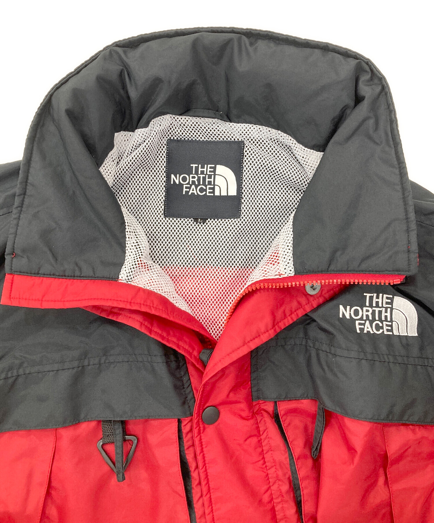最終値下げTHE NORTH FACE ジップアップ ダウンジャケット 黒/赤L 中古・古着通販】THE NORTH FACE (ザ ノース フェイス) 90'sジップ