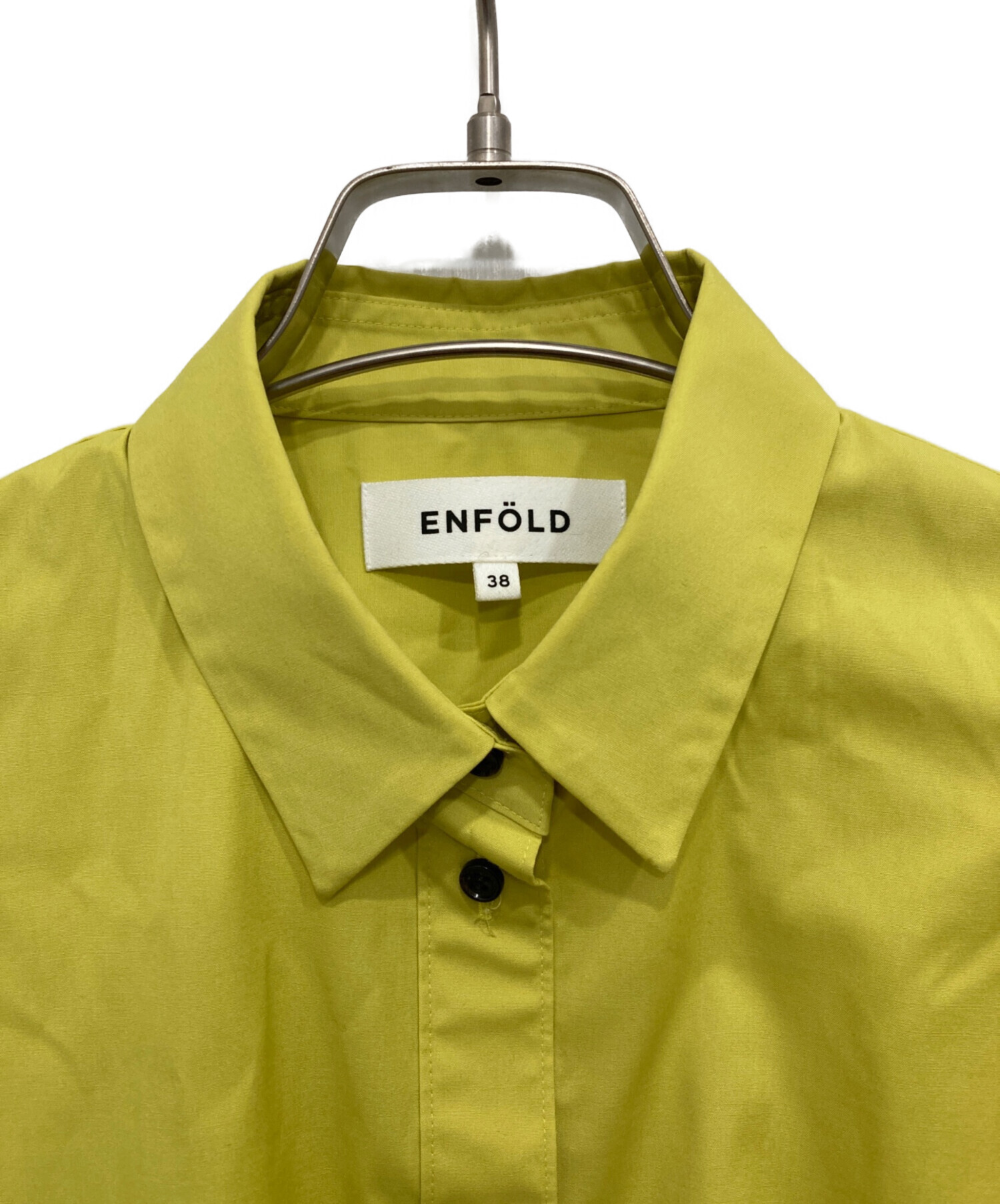 【値引き不可】ENFOLD ヘキサゴン型シャツ　イエロー　エンフォルド 中古・古着通販】ENFOLD (エンフォルド) 変形シャツ イエロー サイズ