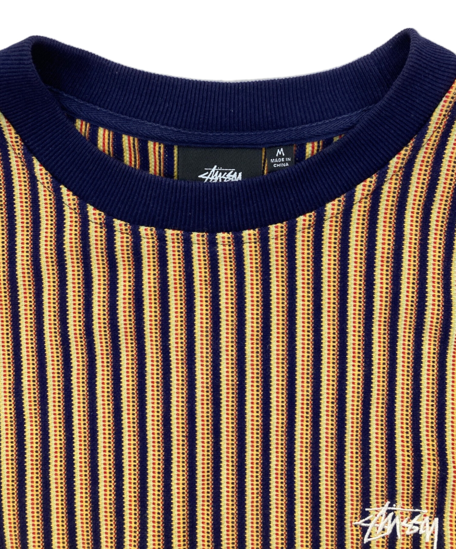 中古・古着通販】stussy (ステューシー) VERTICAL STRIPED KNIT CREW 