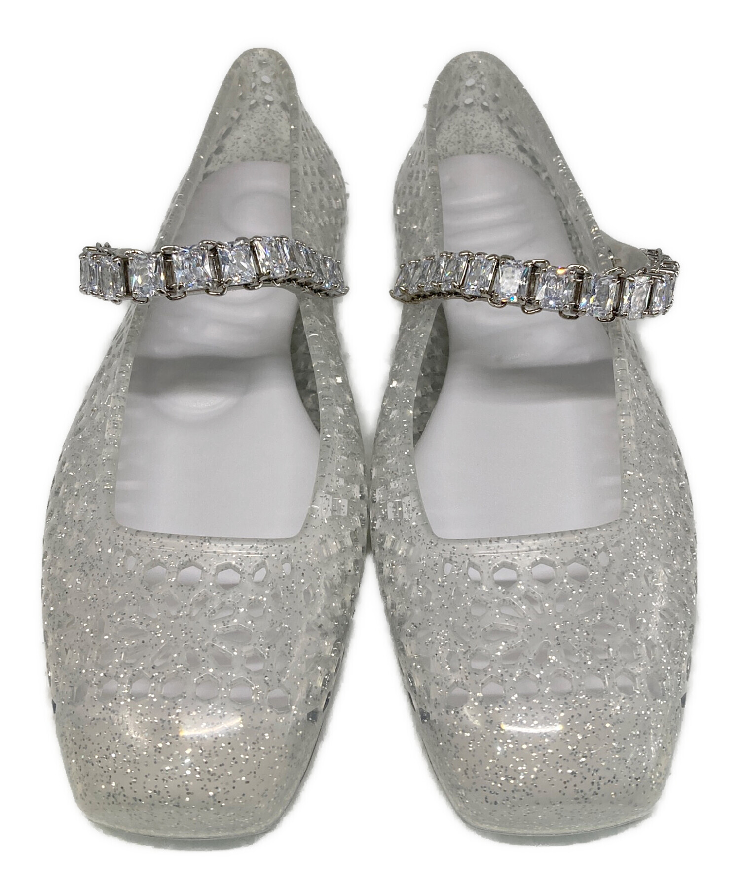 美品✨　定価13.9万　ジミーチュウ フラットパンプス チェック パール 35 中古・古着通販】JIMMY CHOO (ジミーチュウ) THE JELLY/クリアフラット