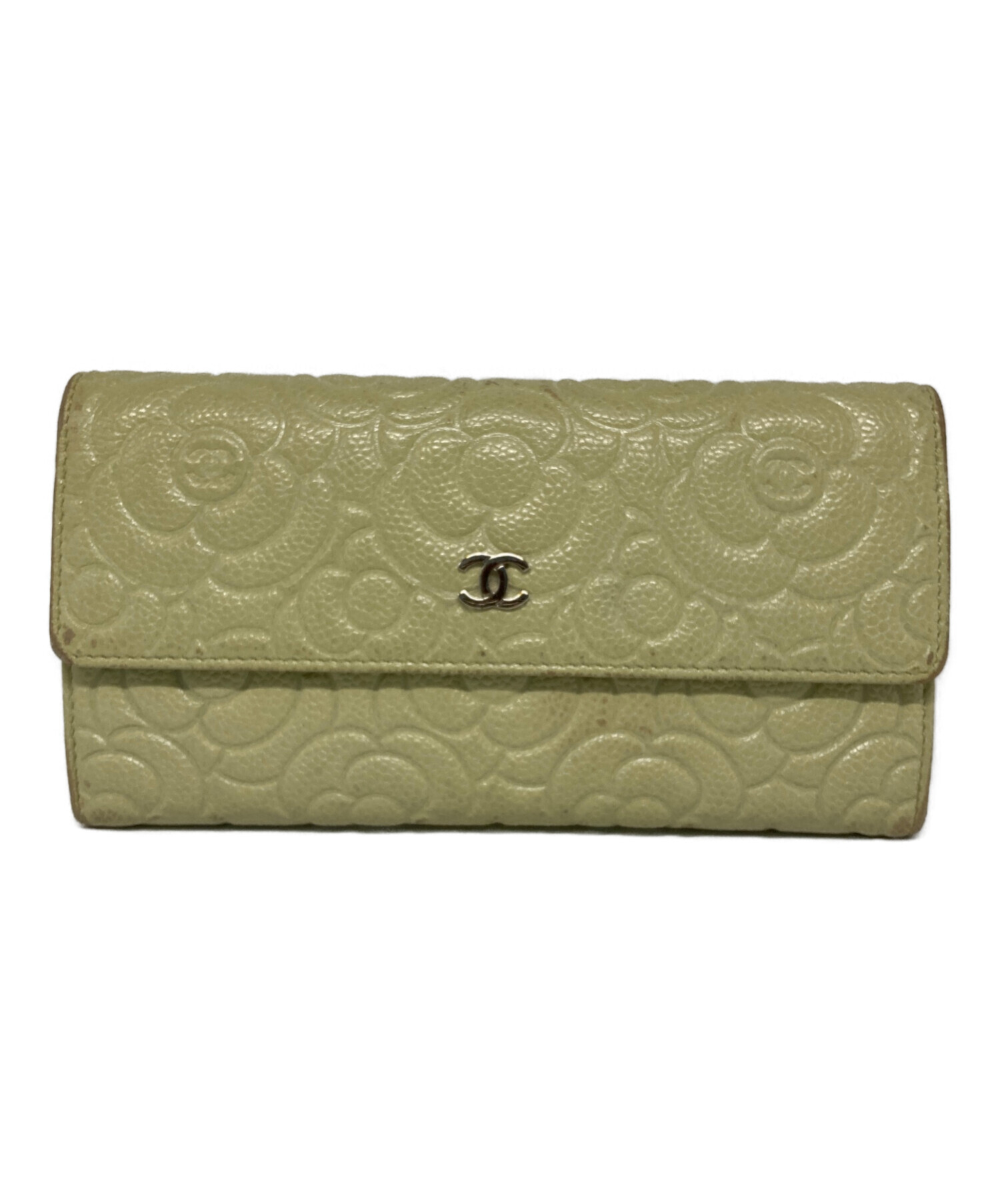 中古・古着通販】CHANEL (シャネル) カメリア/長財布 ベージュ