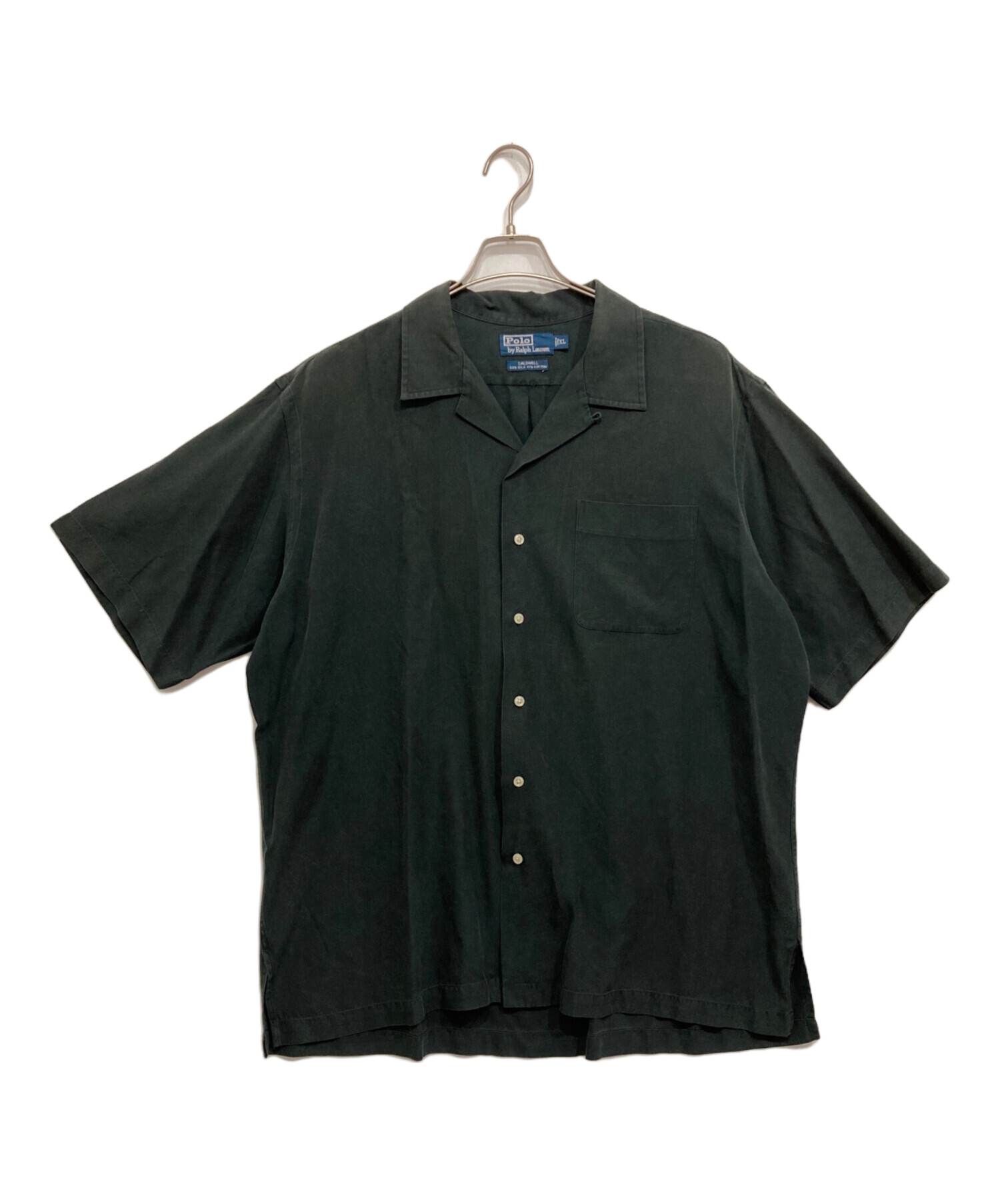 ラルフローレン シルク混半袖シャツ 黒 L 中古・古着通販】POLO RALPH LAUREN (ポロ・ラルフローレン) シルク混