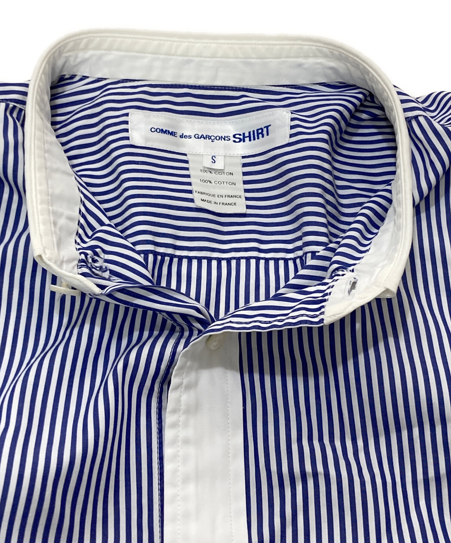 1回のみCOMME des GARÇONS SHIRT フランス製 ストライプ 中古・古着通販】COMME des GARCONS SHIRT (コムデギャルソンシャツ
