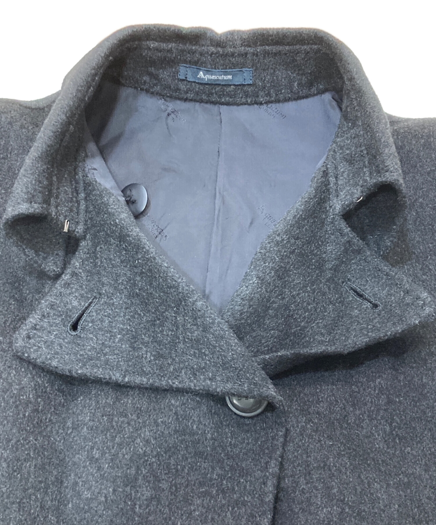 Vintage 極美品 Aquascutum カシミヤ混 比翼 ロングコート 中古・古着通販】Aquascutum (アクアスキュータム) カシミヤ混ロング