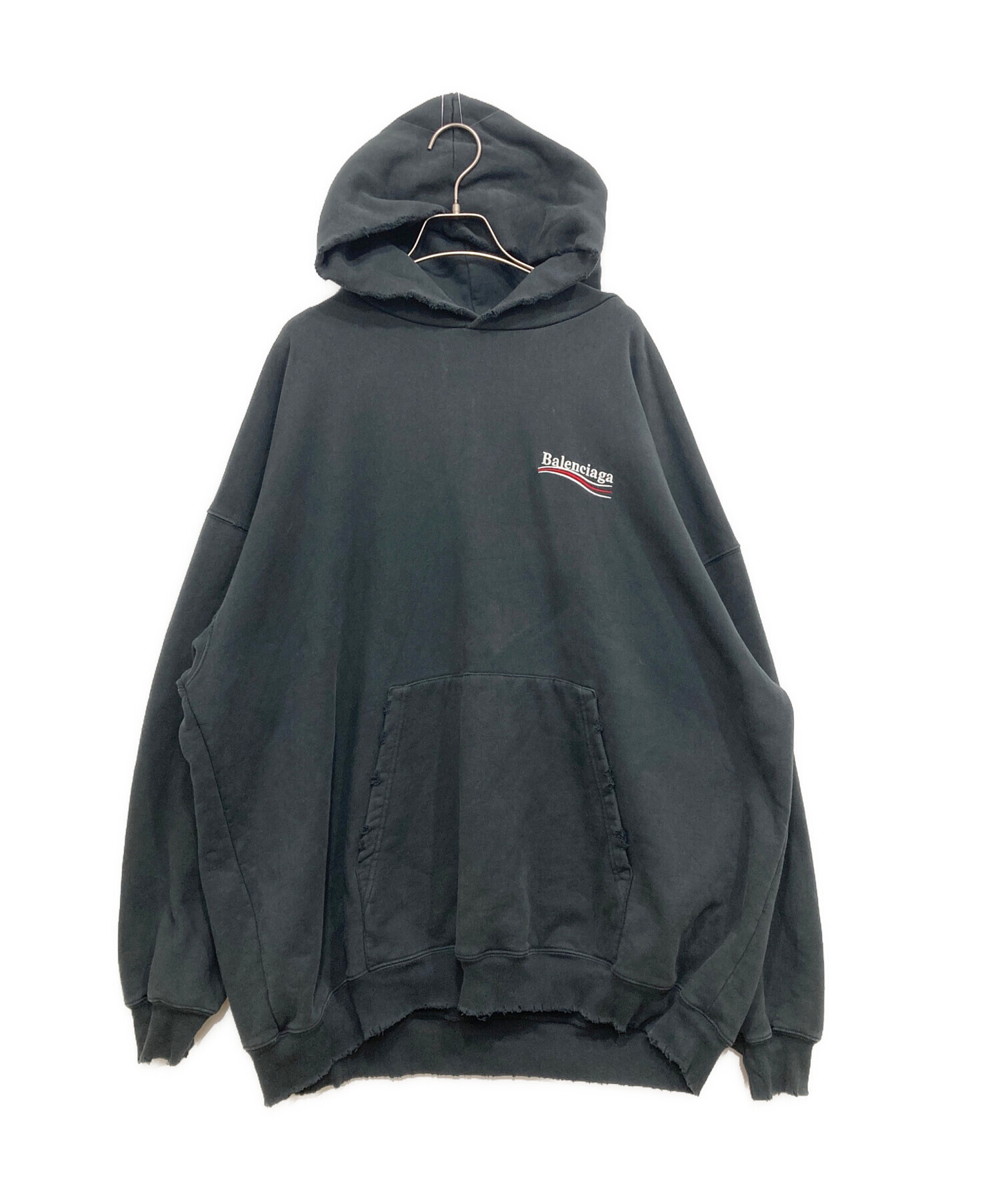 【クリーニング済み】 BALENCIAGA パーカー ティファニーカラー 中古・古着通販】BALENCIAGA (バレンシアガ) ポリティカルキャンペーン