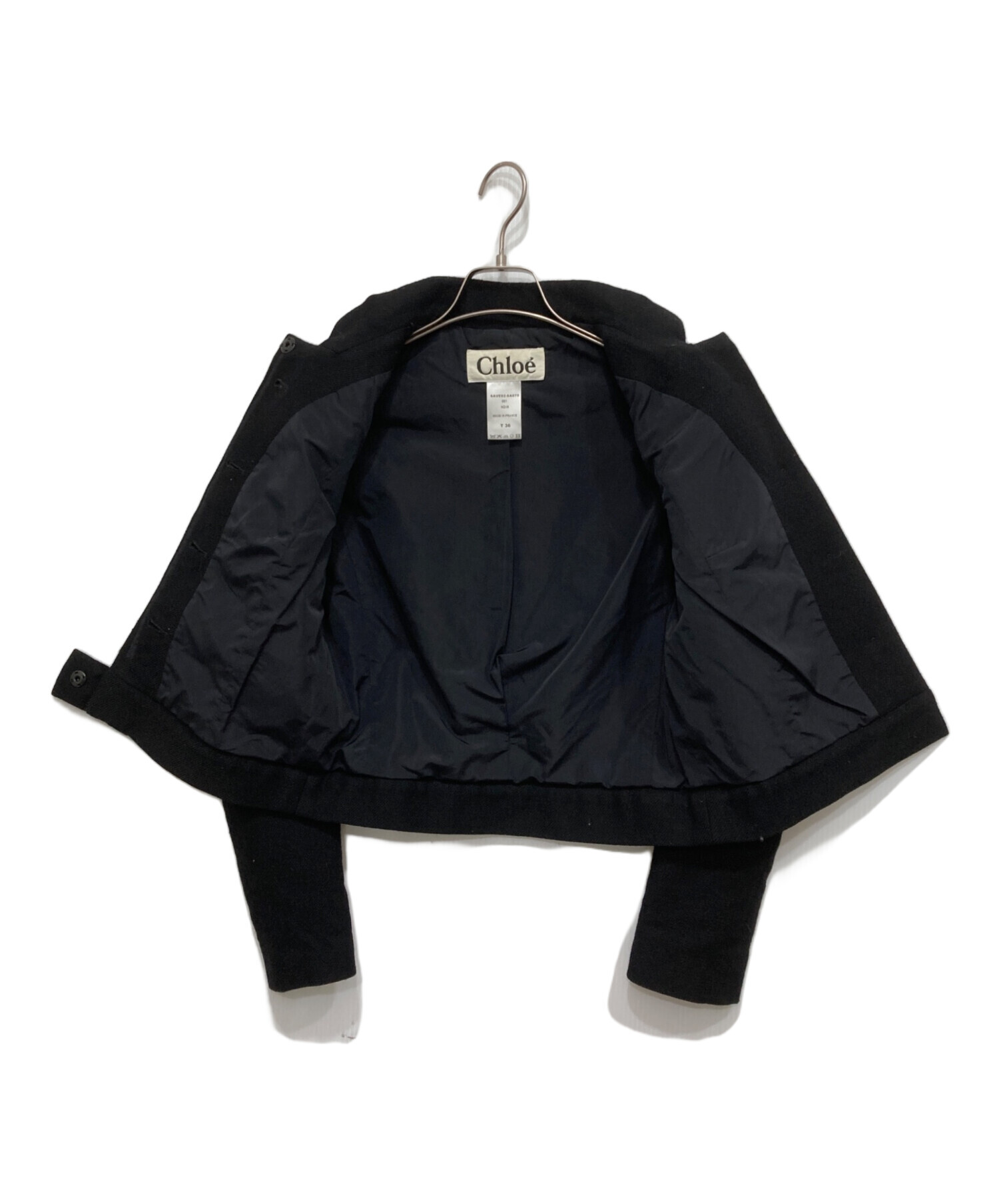 フランス購入 元Chloéデザイナー カモフラージュ柄コットンアウター 中古・古着通販】Chloe (クロエ) スタンドカラージャケット ブラック