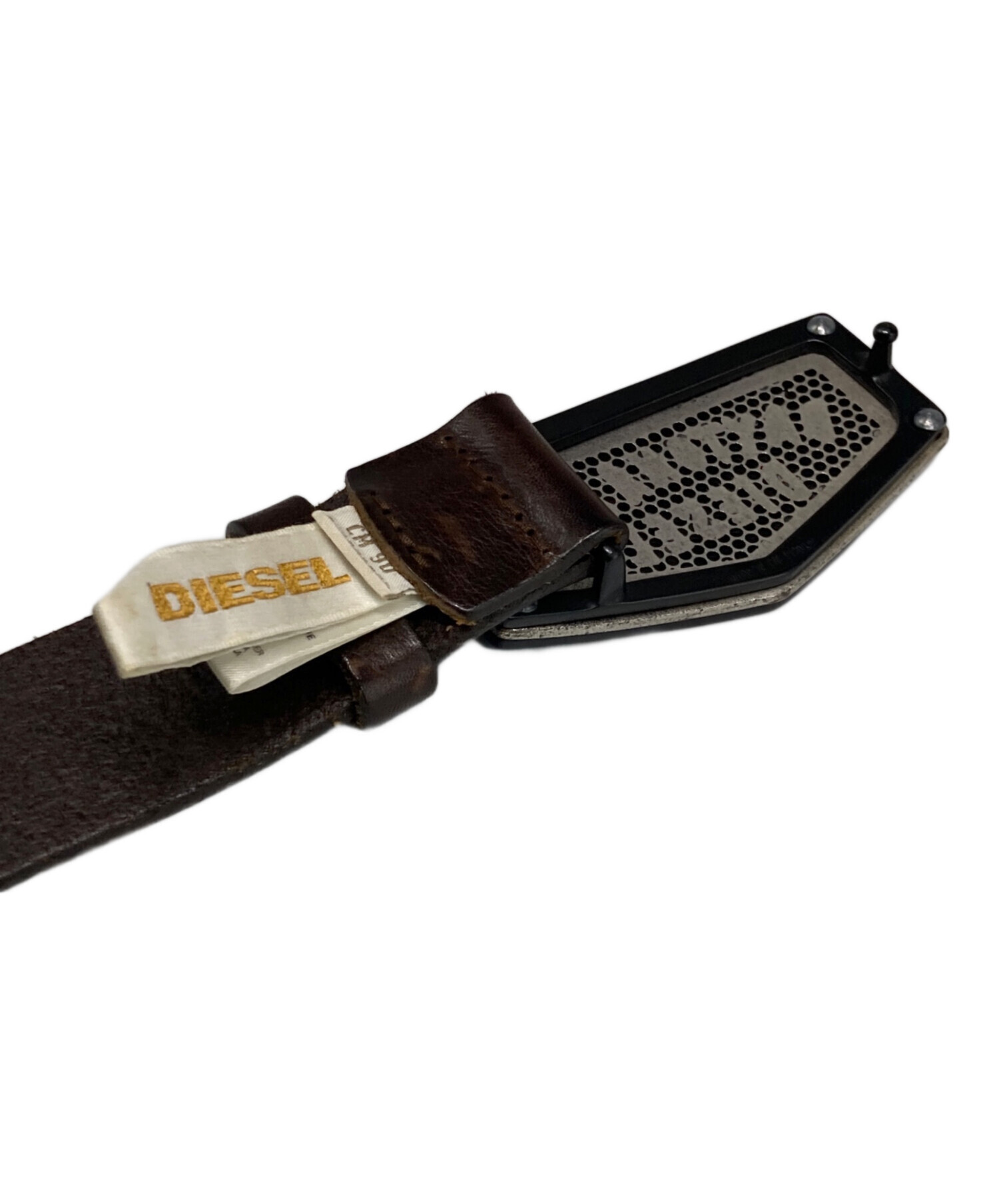 中古・古着通販】DIESEL (ディーゼル) ロゴバックルベルト ブラウン