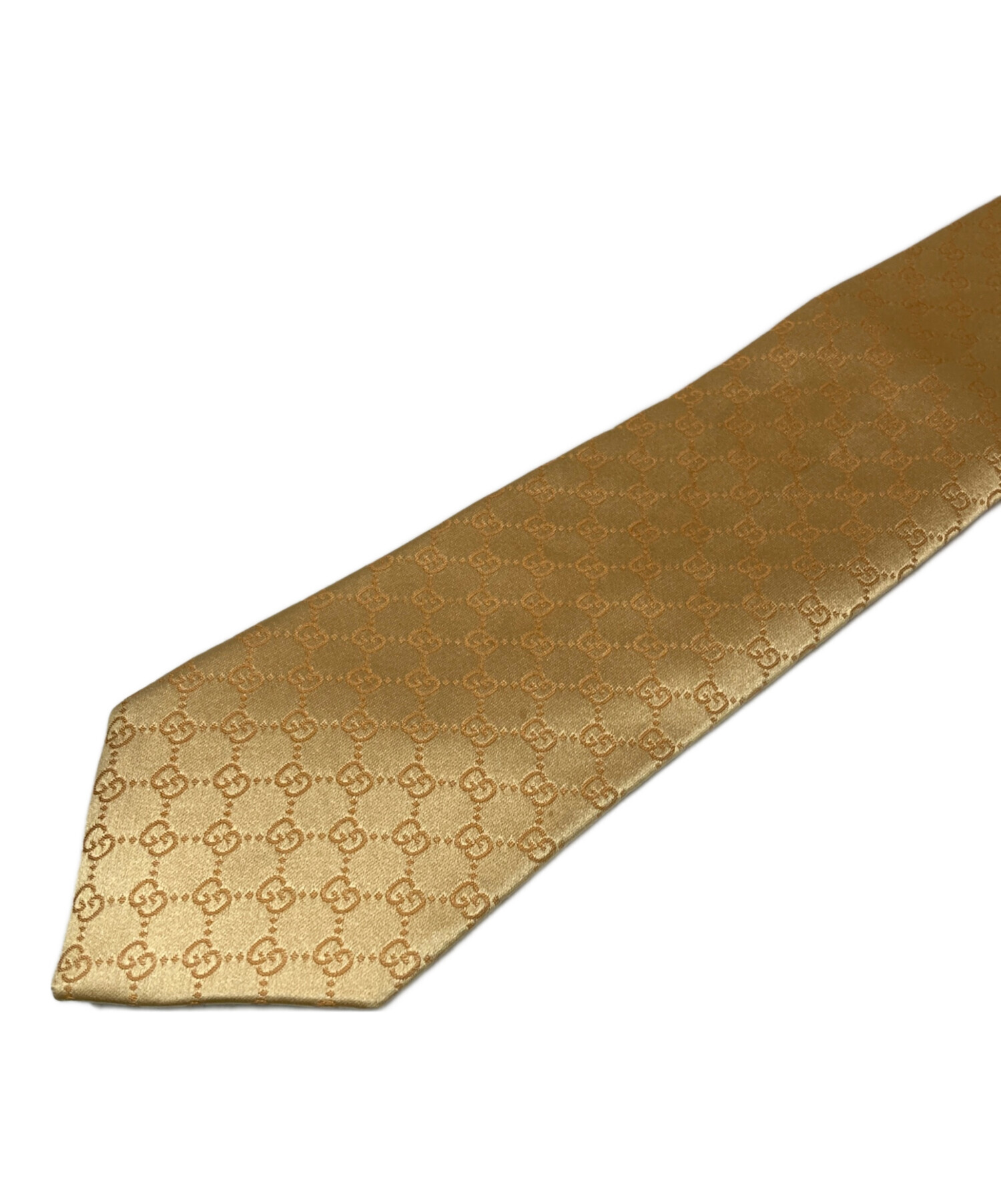 GUCCI グッチ ネクタイ  茶 【古着】【中古】【送料無料】 中古・古着通販】GUCCI (グッチ) GG柄ネクタイ ベージュ サイズ:不明