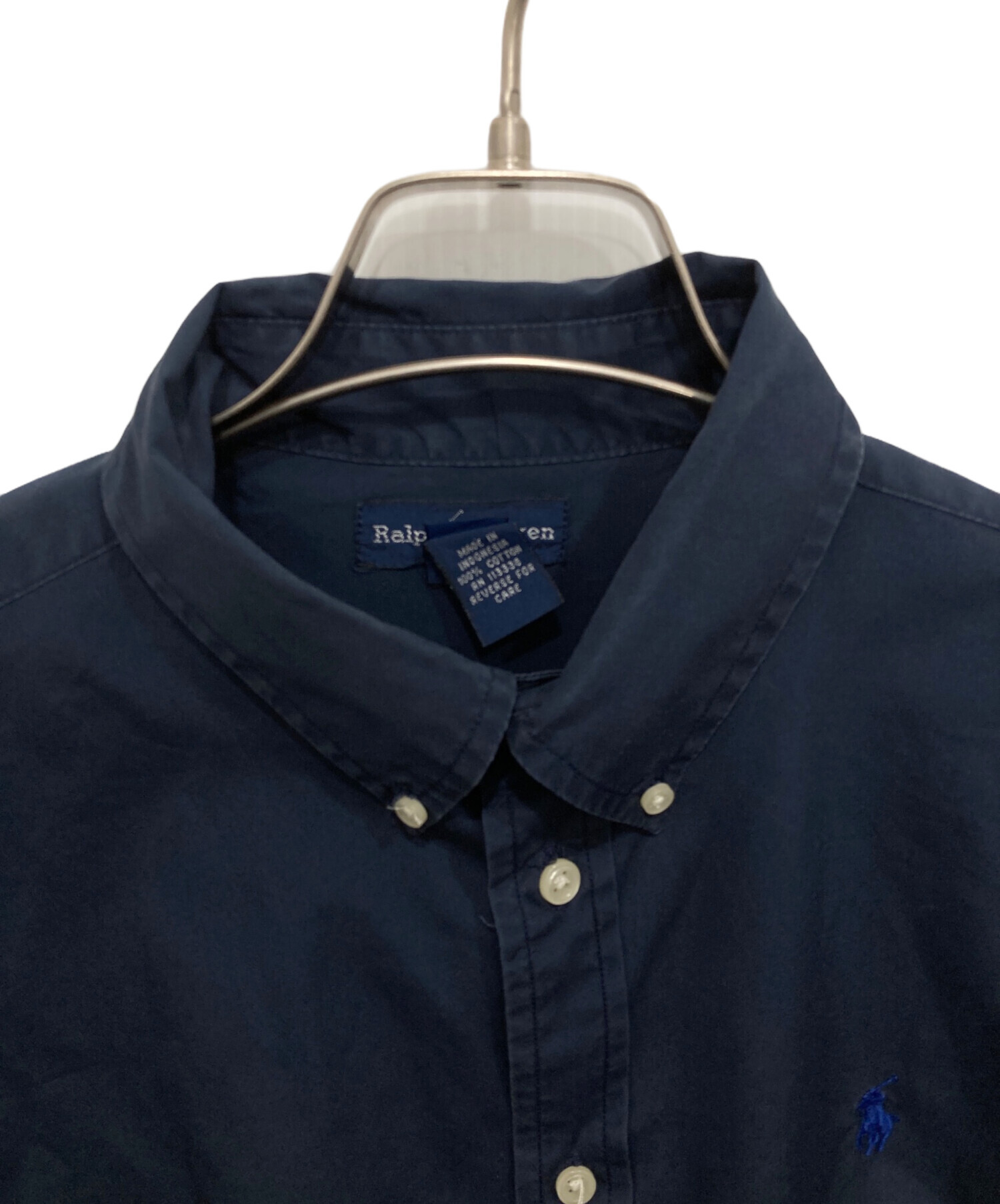 ラルフローレン ネイビー　ボタンダウン　長袖シャツ SLIM FIT 【XL】 中古・古着通販】RALPH LAUREN (ラルフローレン) ボタンダウンシャツ