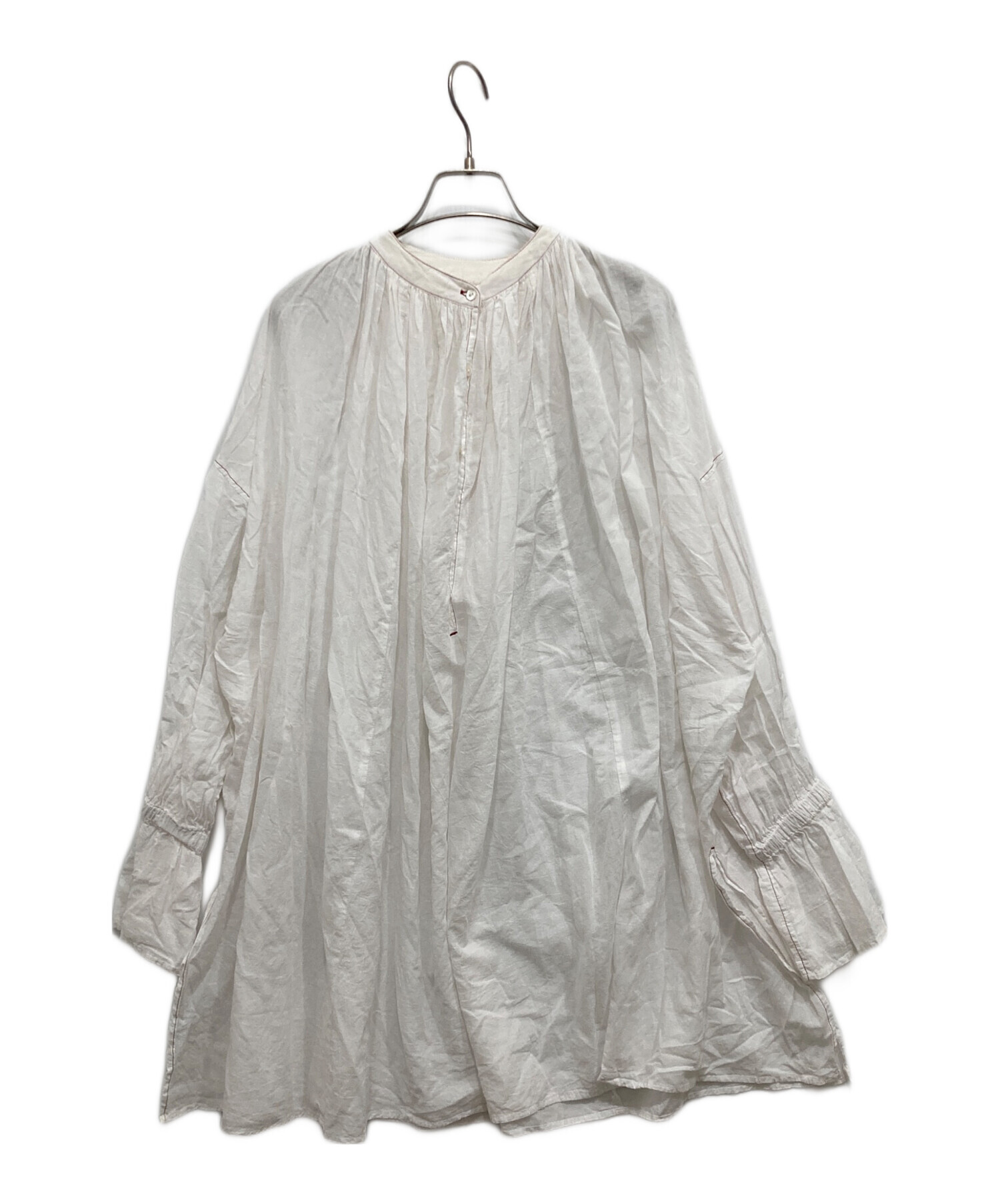 BEARDSLEY ホワイト バルーンスリーブ シャツ未使用タグ付き 中古・古着通販】BEARDSLEY (ビアズリー) 配色ステッチカディシャツ