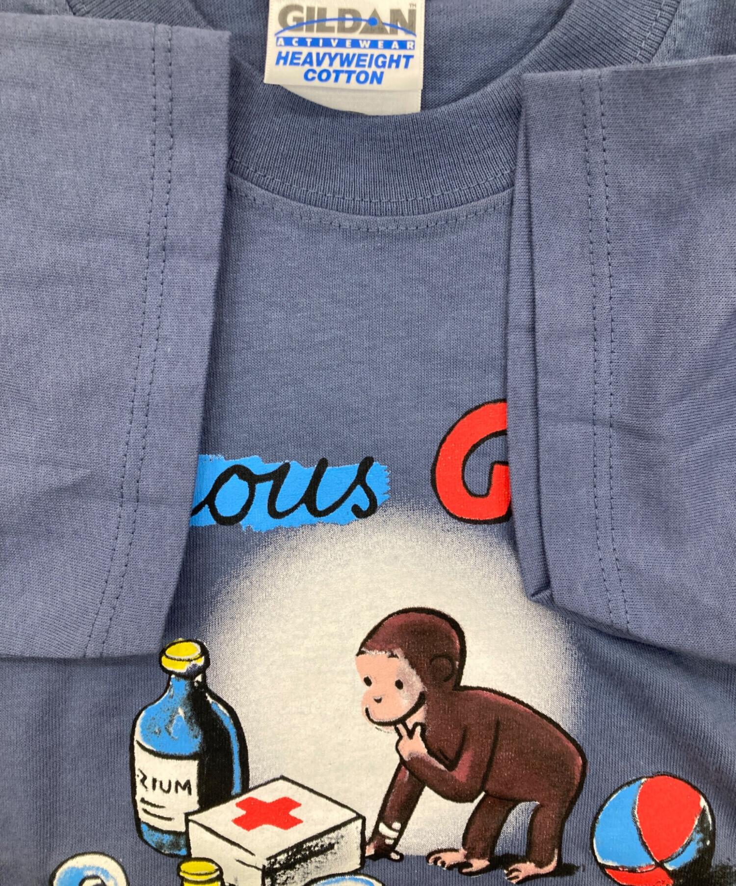 中古・古着通販】GILDAN (ギルダン) 90'sアニメプリントTシャツ ブルー