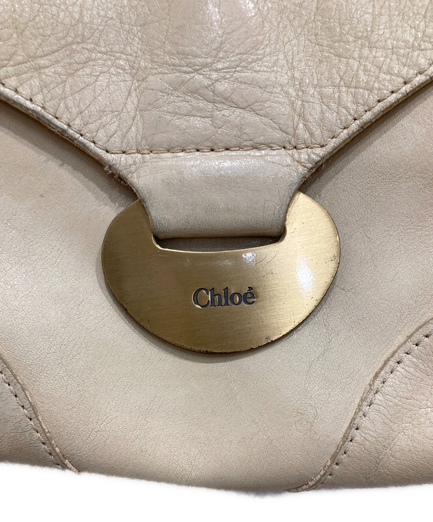 中古・古着通販】Chloe (クロエ) ロゴプレートレザーワンショルダー