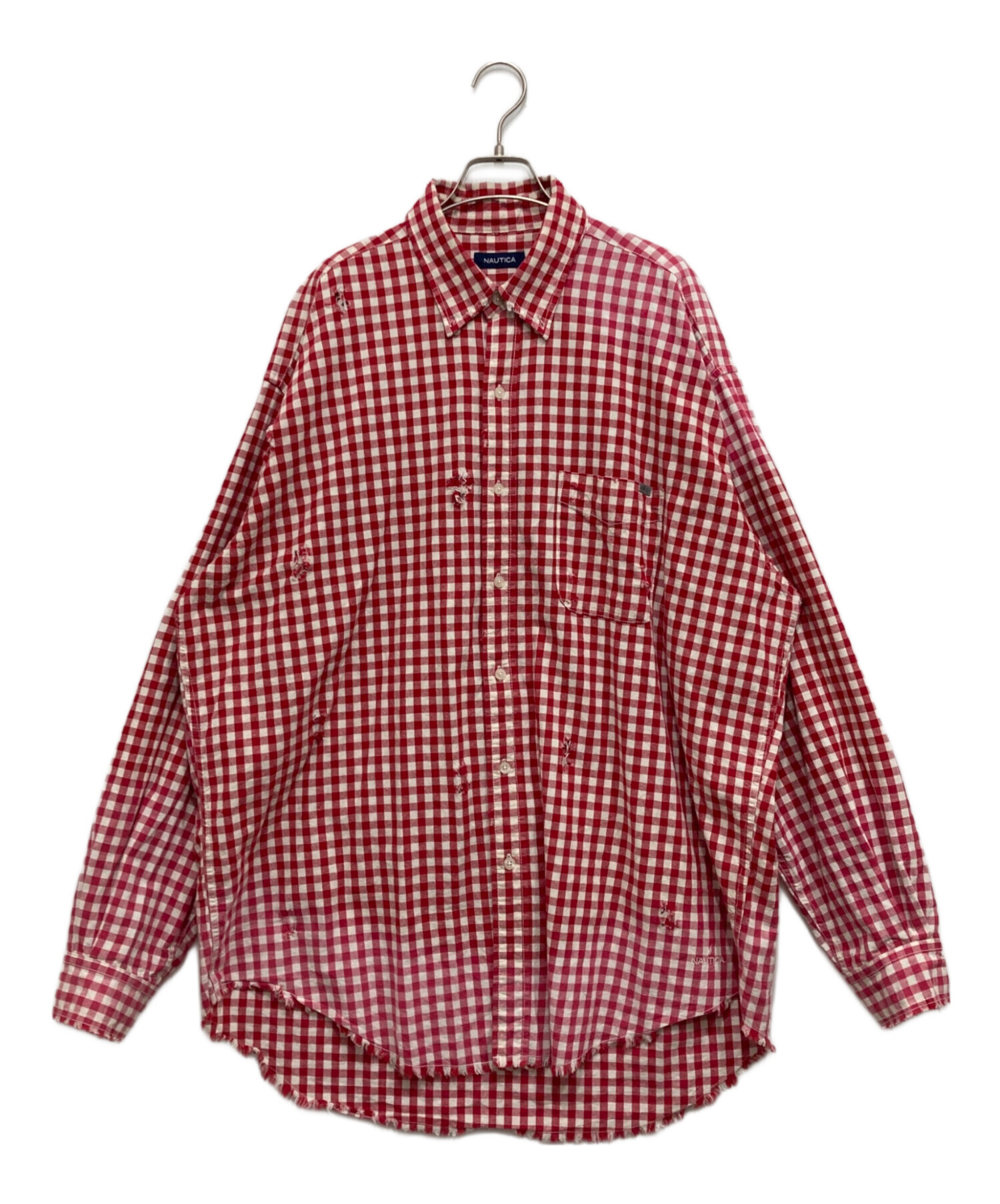 中古・古着通販】NAUTICA (ノーティカ) ダメージ加工チェックシャツ 