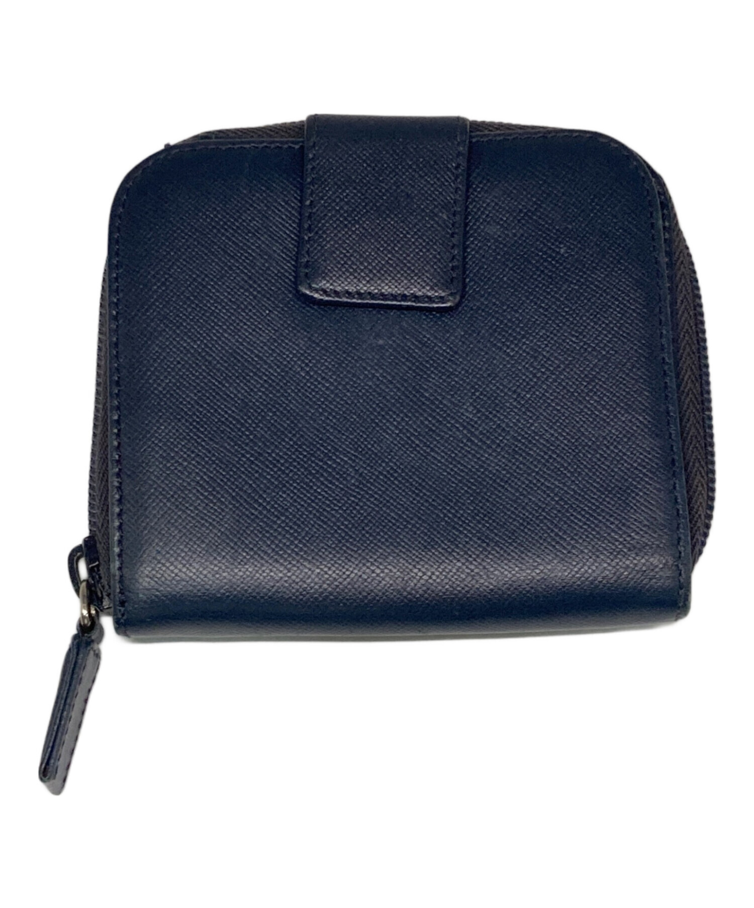 プラダ 財布 ネイビー 箱付 中古・古着通販】PRADA (プラダ) 2つ折り財布 ネイビー｜ブランド