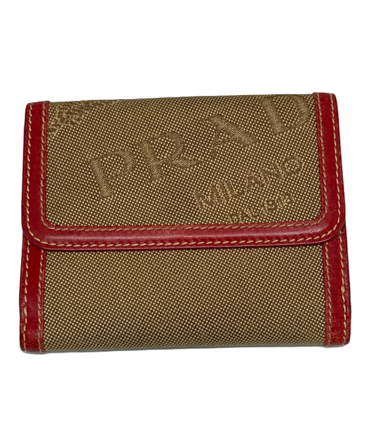 中古・古着通販】PRADA (プラダ) ジャガード2つ折り財布 ブラウン 