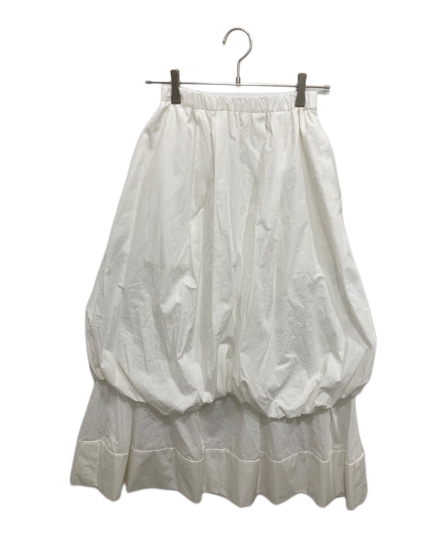 中古・古着通販】ENFOLD (エンフォルド) TUCK-HEM SKIRT ホワイト