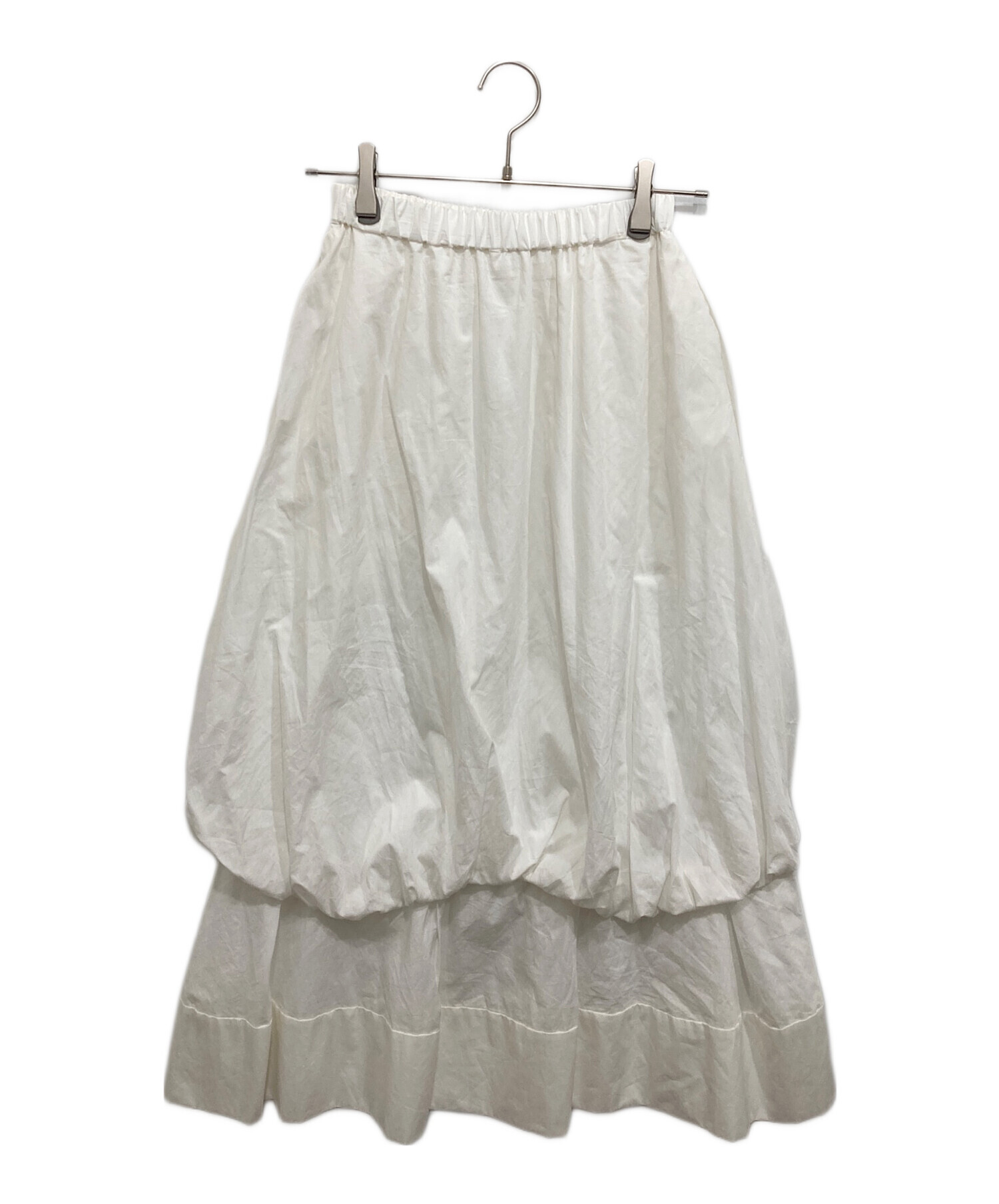 中古・古着通販】ENFOLD (エンフォルド) TUCK-HEM SKIRT ホワイト