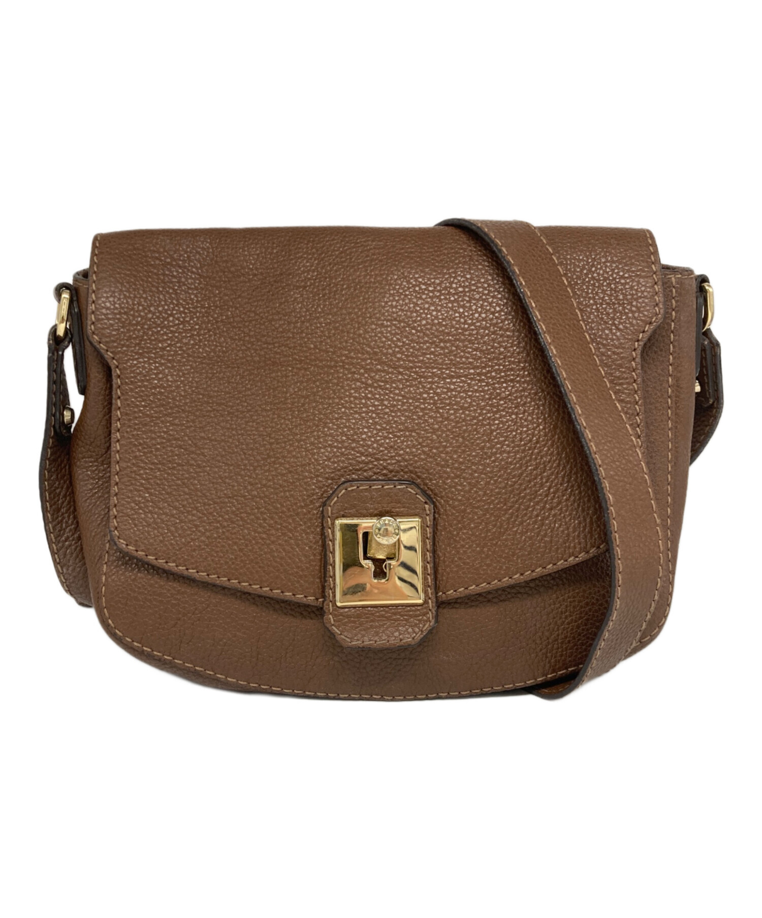 中古・古着通販】FURLA (フルラ) レザーショルダーバッグ ブラウン 