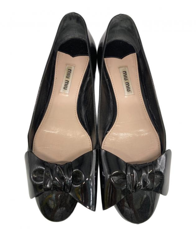 中古・古着通販】MIU MIU (ミュウミュウ) エナメルリボンパンプス