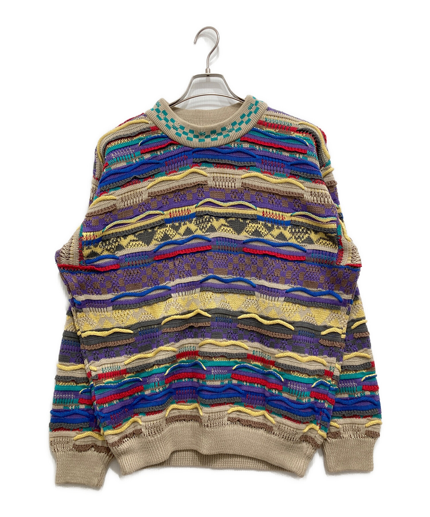 coogi マルチカラー3Dニットカーディガン 中古・古着通販】Coogi (クージー) マルチカラー3Dニット マルチカラー