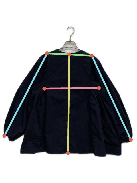 中古・古着通販】yori (ヨリ) サイドギャザーブラウス ネイビー サイズ