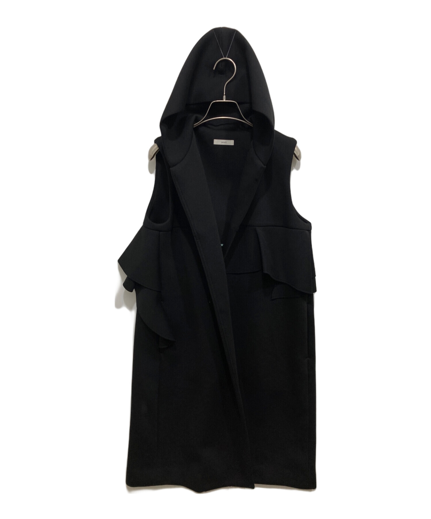 【美品】 yori ヨリ ボンディングロングジレ 中古・古着通販】yori (ヨリ) ボンディングロングジレ ブラック サイズ