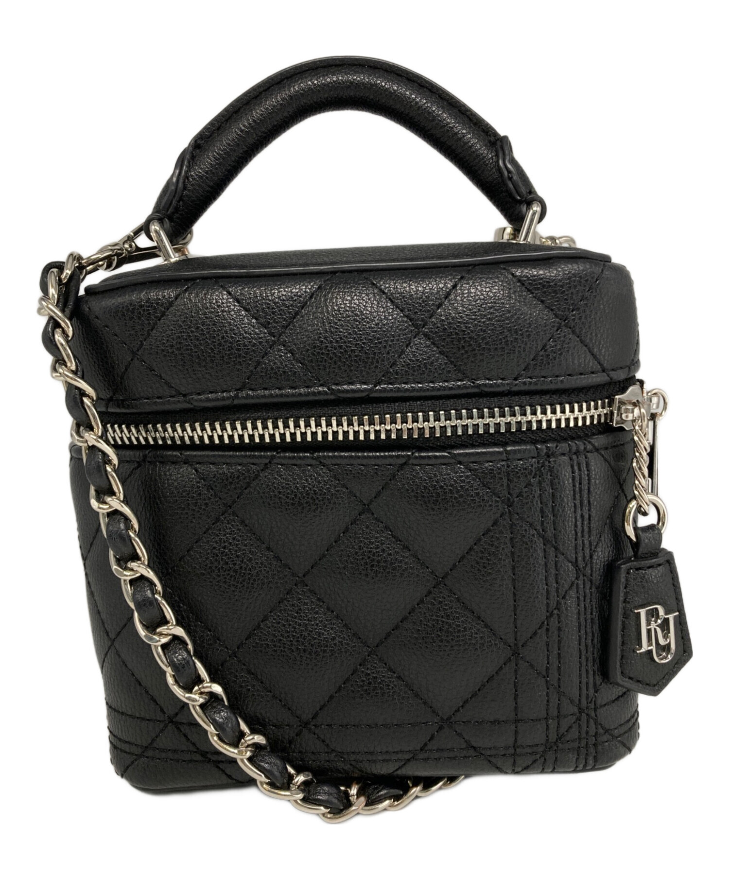 Riu キルティングバニティバッグ ブラック 中古・古着通販】riu (リウ) Quiltingvanitybag/バニティバッグ