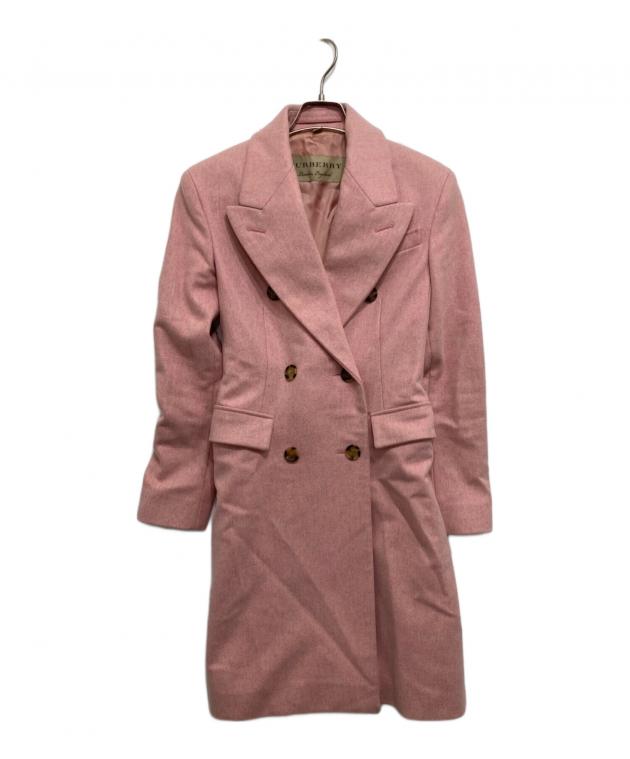 BURBERRY ピンク ダブルブレスト ピーコート 中古・古着通販】BURBERRY (バーバリー) ダブルブレストウール