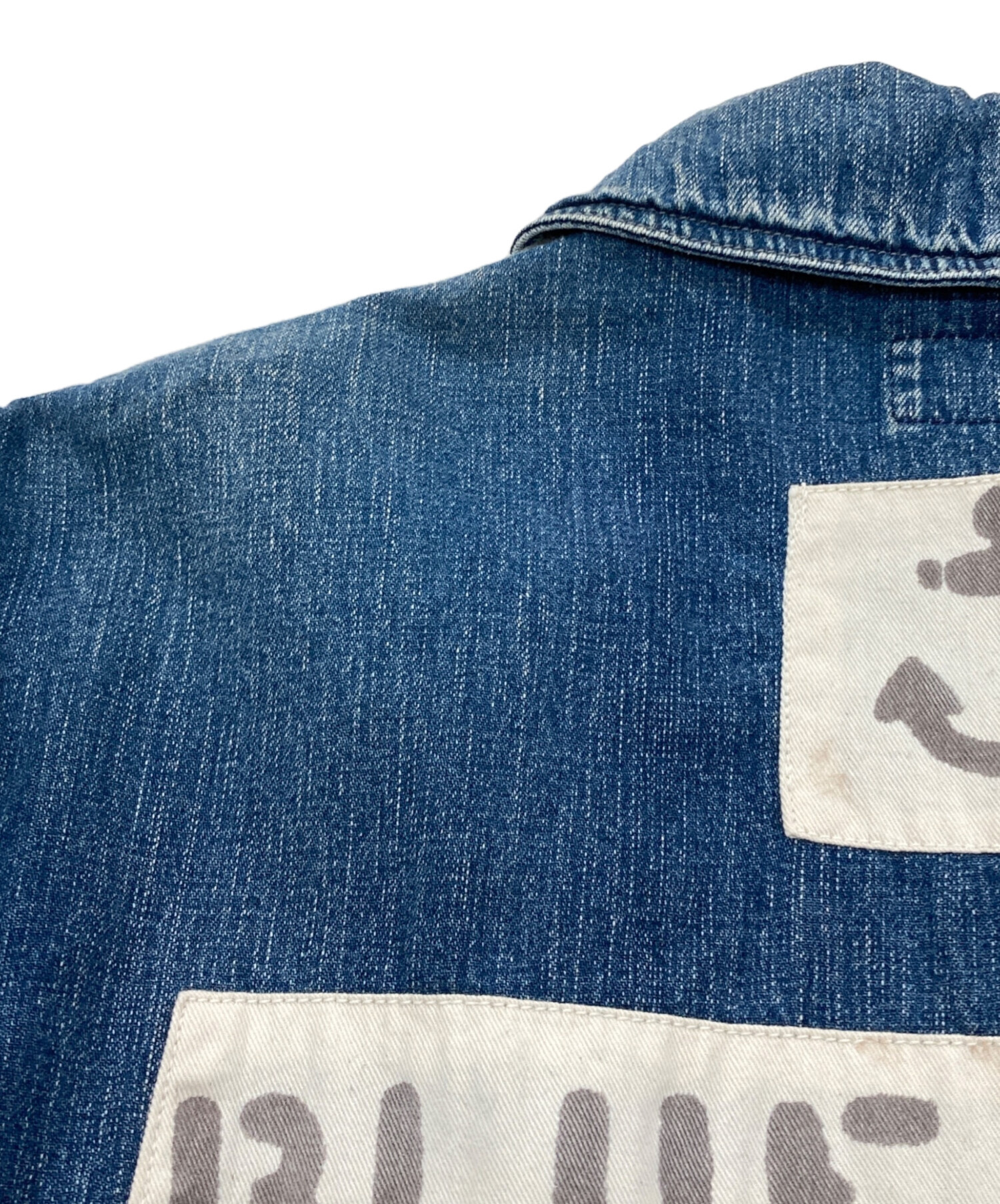 【最終期間限定値下！！】DOUBLE RL ショールカラーデニムジャケット 中古・古着通販】BLUE BLUE (ブルーブルー) リペア加工ショールカラー