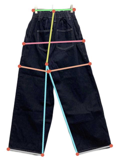 中古・古着通販】UNMINOU (アンミヌ) ベイカーデニムパンツ インディゴ