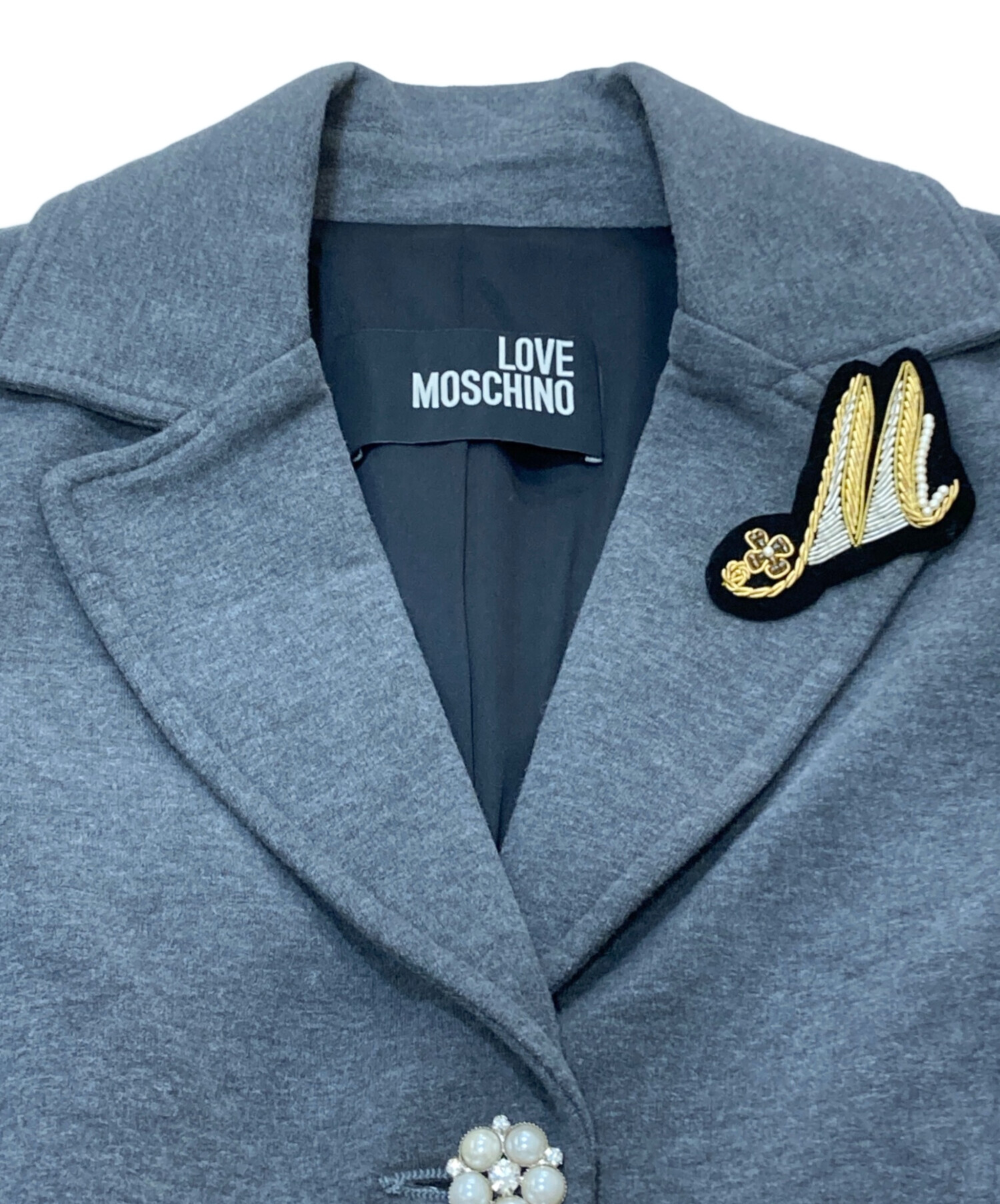 中古・古着通販】LOVE MOSCHINO (ラブモスキーノ) 3Bジャケット グレー