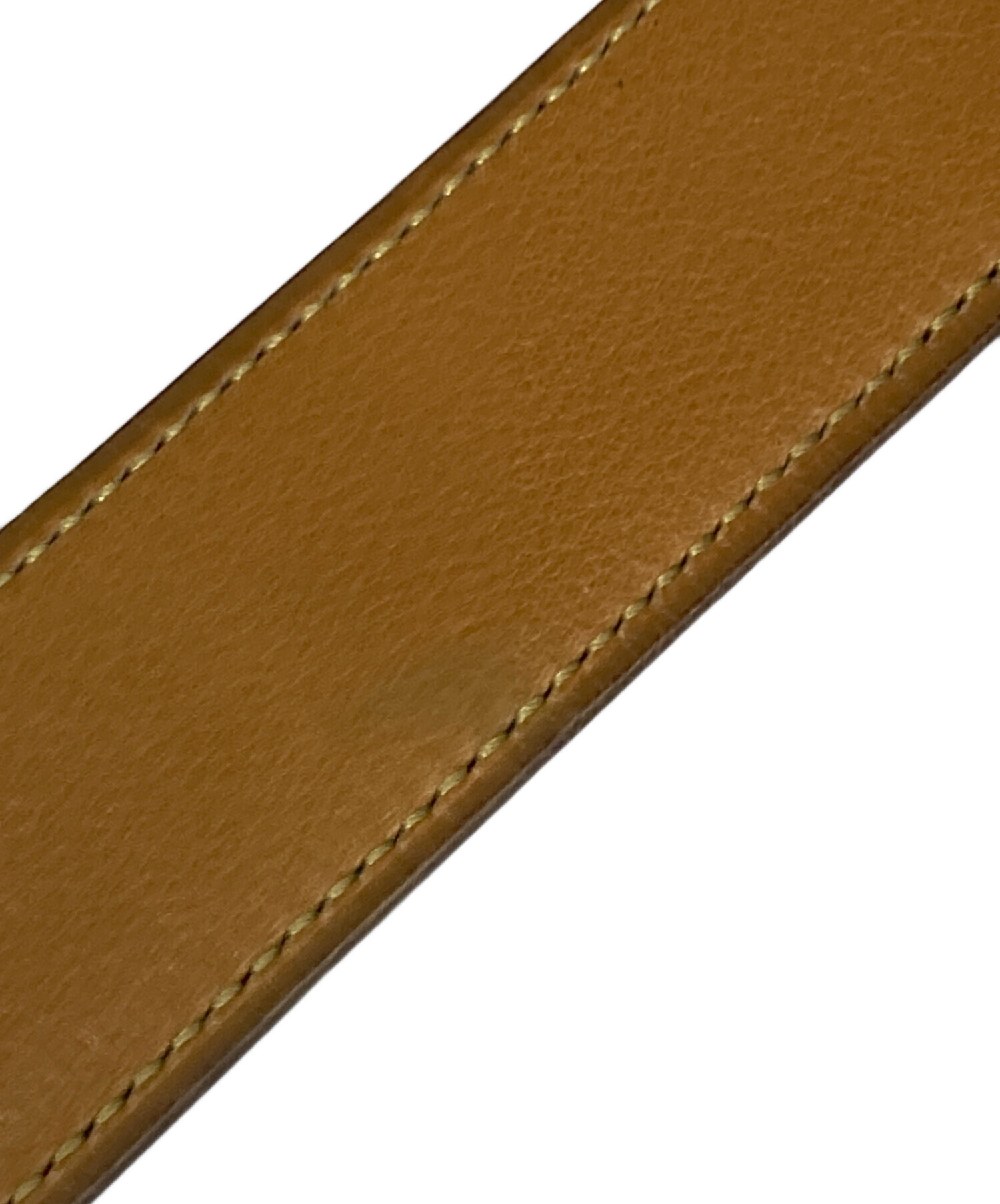 HERMES 馬車ロゴ レディース　ゴールド金具 刻印 仏製 ベルト　60 中古・古着通販】HERMES (エルメス) 馬車モチーフベルト ブラック