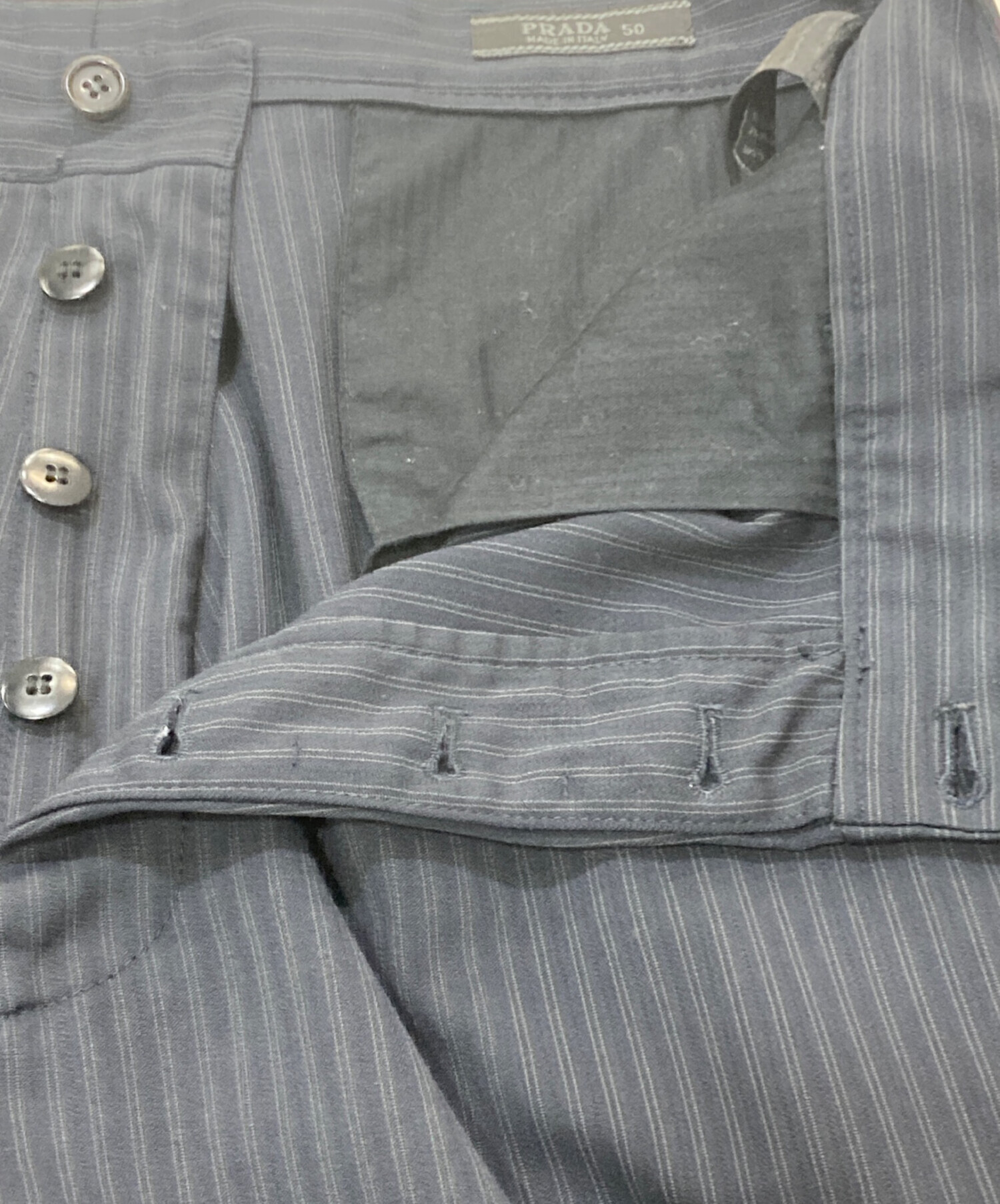 中古・古着通販】PRADA (プラダ) ウール混ストライプスラックス