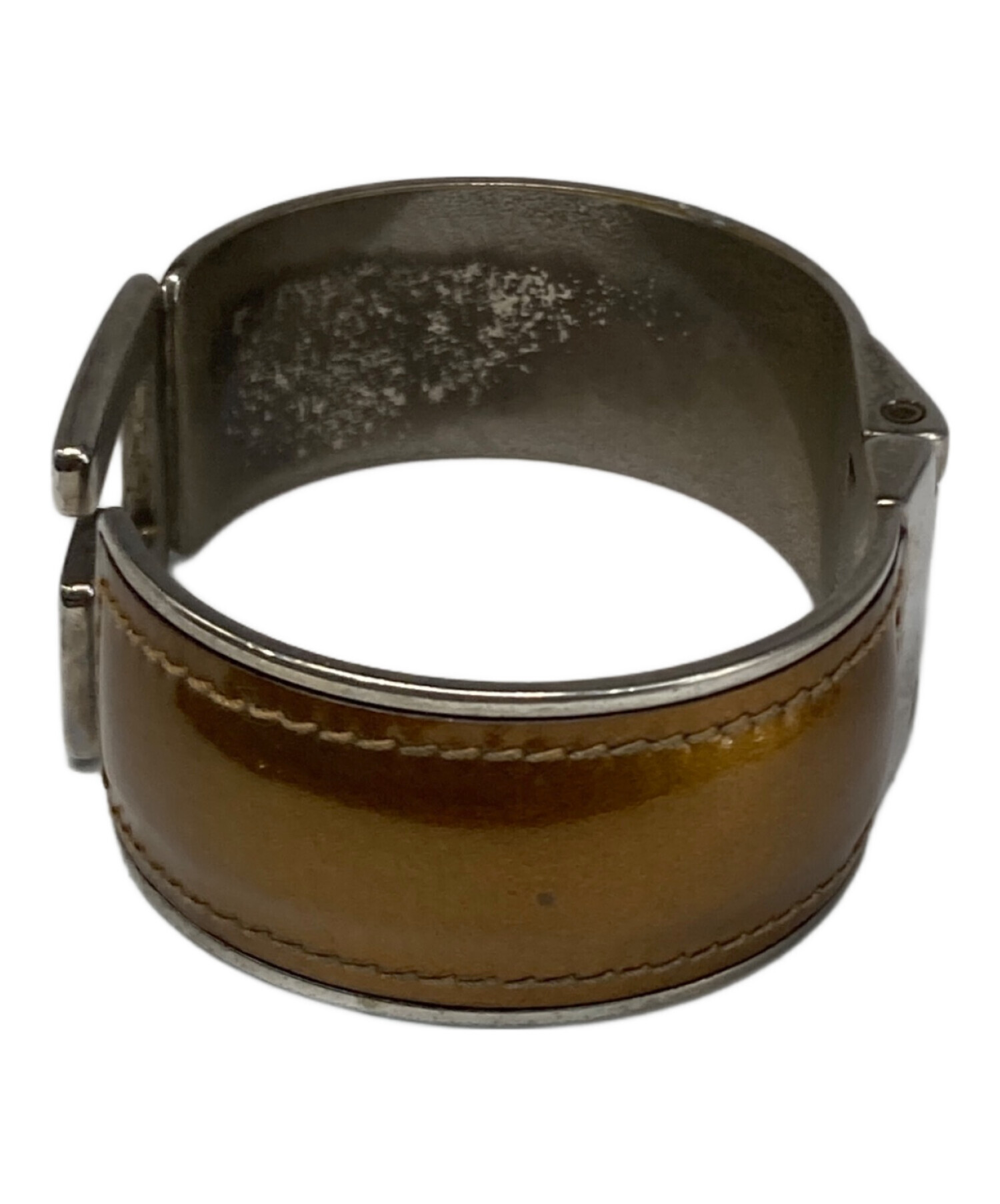 中古・古着通販】GUCCI (グッチ) パテントレザーバングル ブラウン