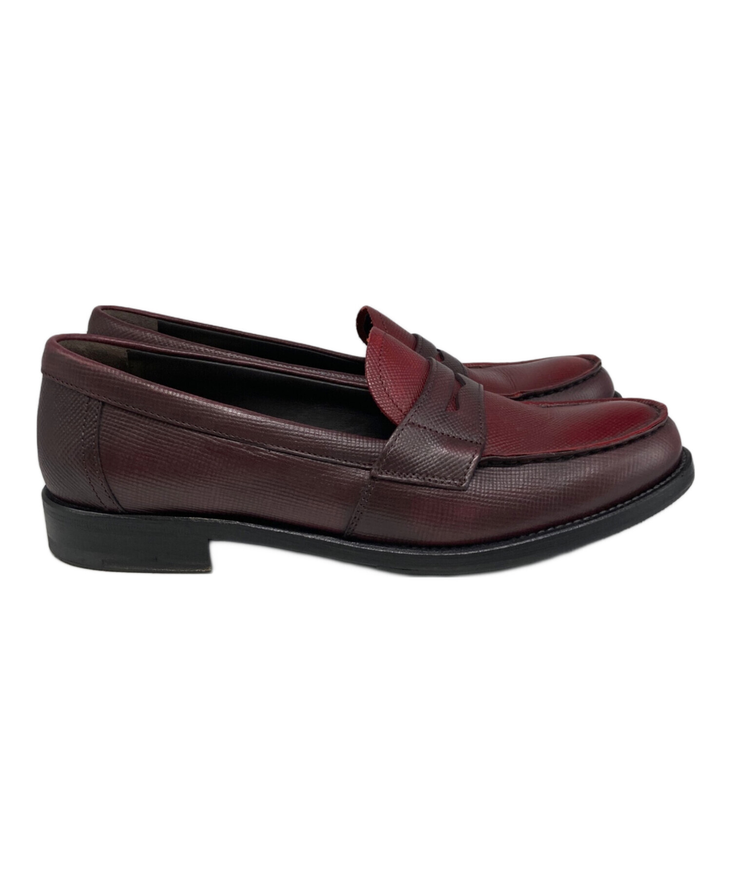 中古・古着通販】PRADA (プラダ) バイカラーコインローファー レッド