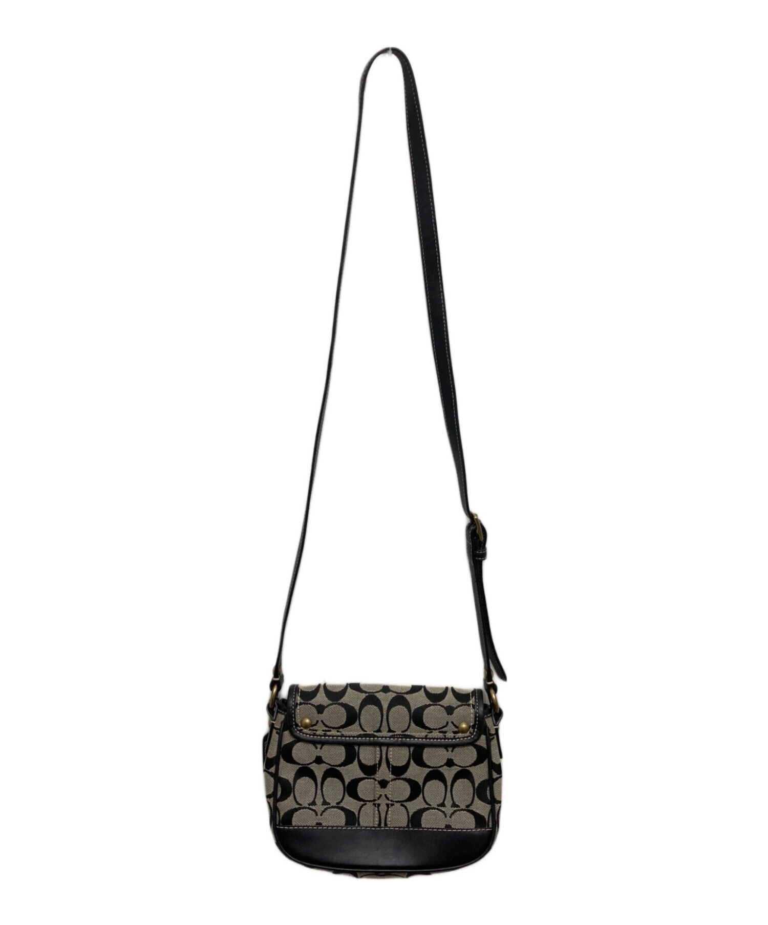 【美品】 COACHのシグネチャーショルダーターンロックブラック 中古・古着通販】COACH (コーチ) ターンロックシグネチャーショルダー