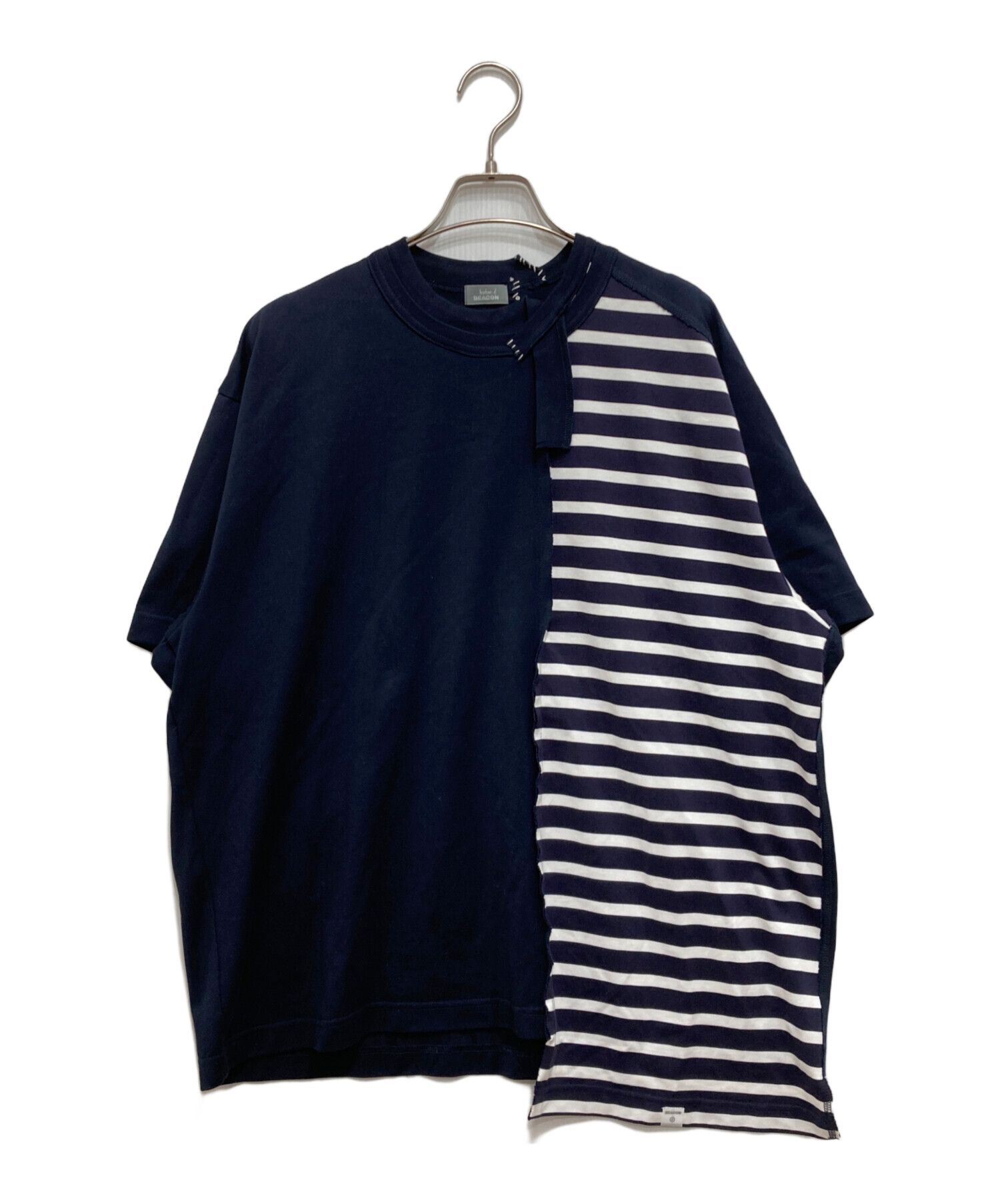 Kolor beacon クレイジーパターンtシャツ　黒青 サイズ1 中古・古着通販】kolor/BEACON (カラービーコン) ドッキングS/S TEE