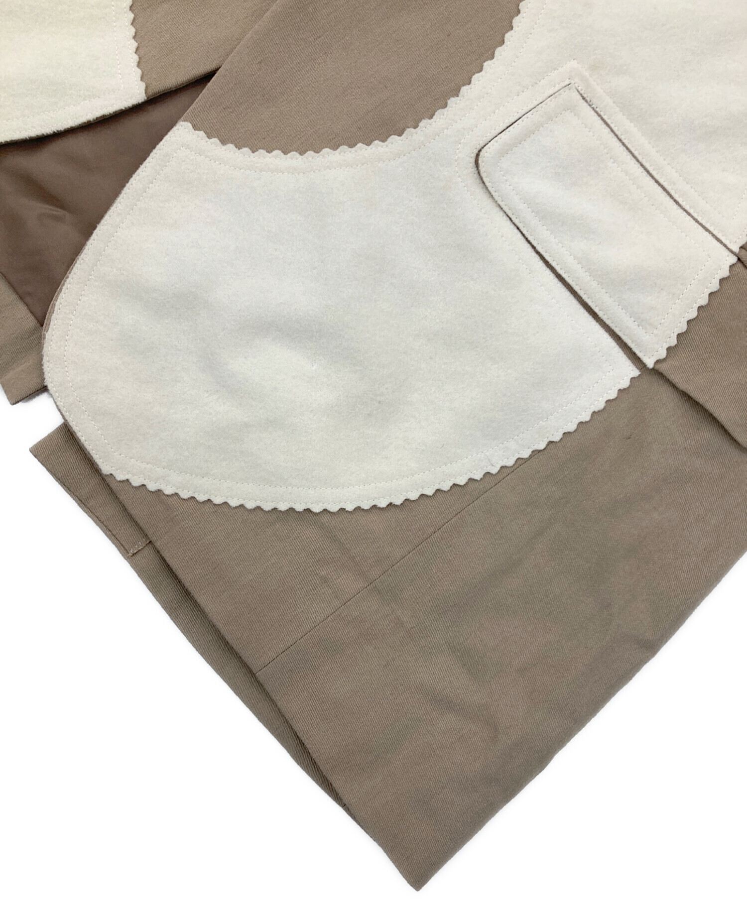 イッセイミヤケ　短丈　ノーカラー　テーラードジャケット　ベージュ　M 中古・古着通販】ISSEY MIYAKE (イッセイミヤケ) 3Bテーラード
