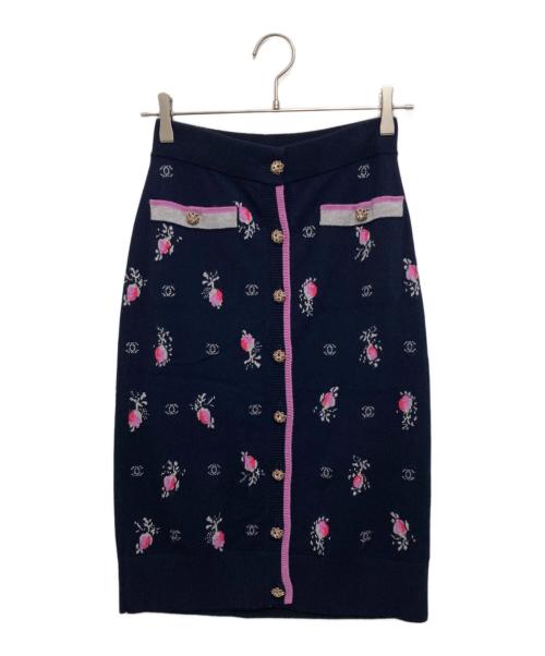 お値下げ‼️CHANEL★シャネル.スカート.サイズ36美品 中古・古着通販】CHANEL (シャネル) カシミヤスカート ネイビー サイズ