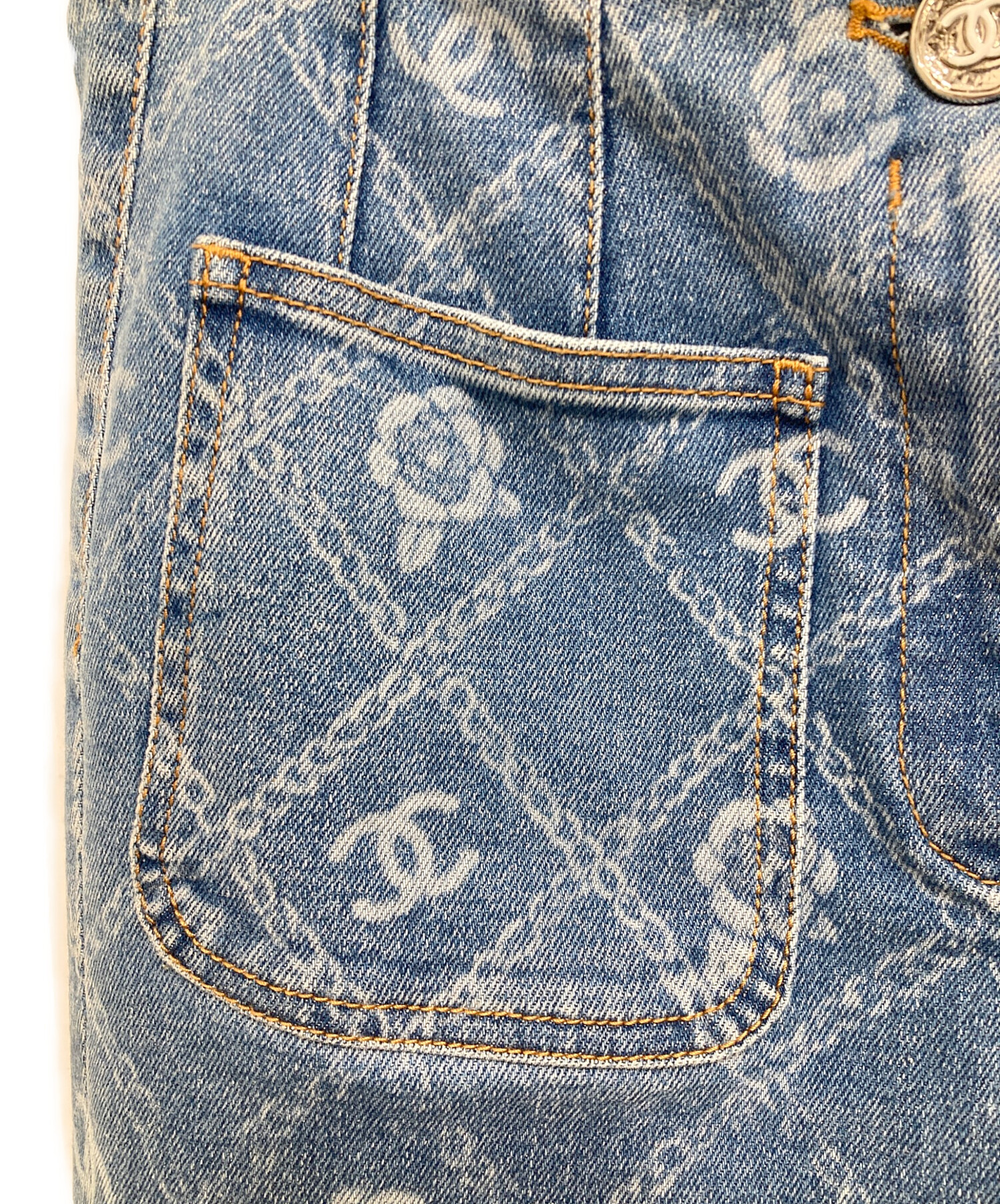 中古・古着通販】CHANEL (シャネル) カメリア×ココマークフレアデニム