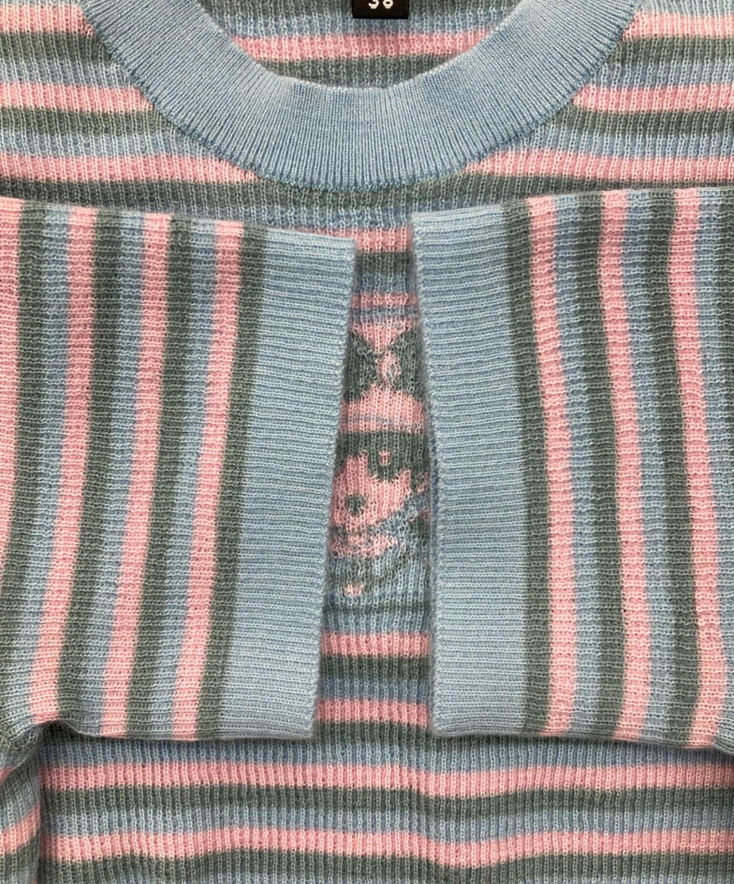 中古・古着通販】CHANEL (シャネル) カシミヤ混半袖ニット スカイ