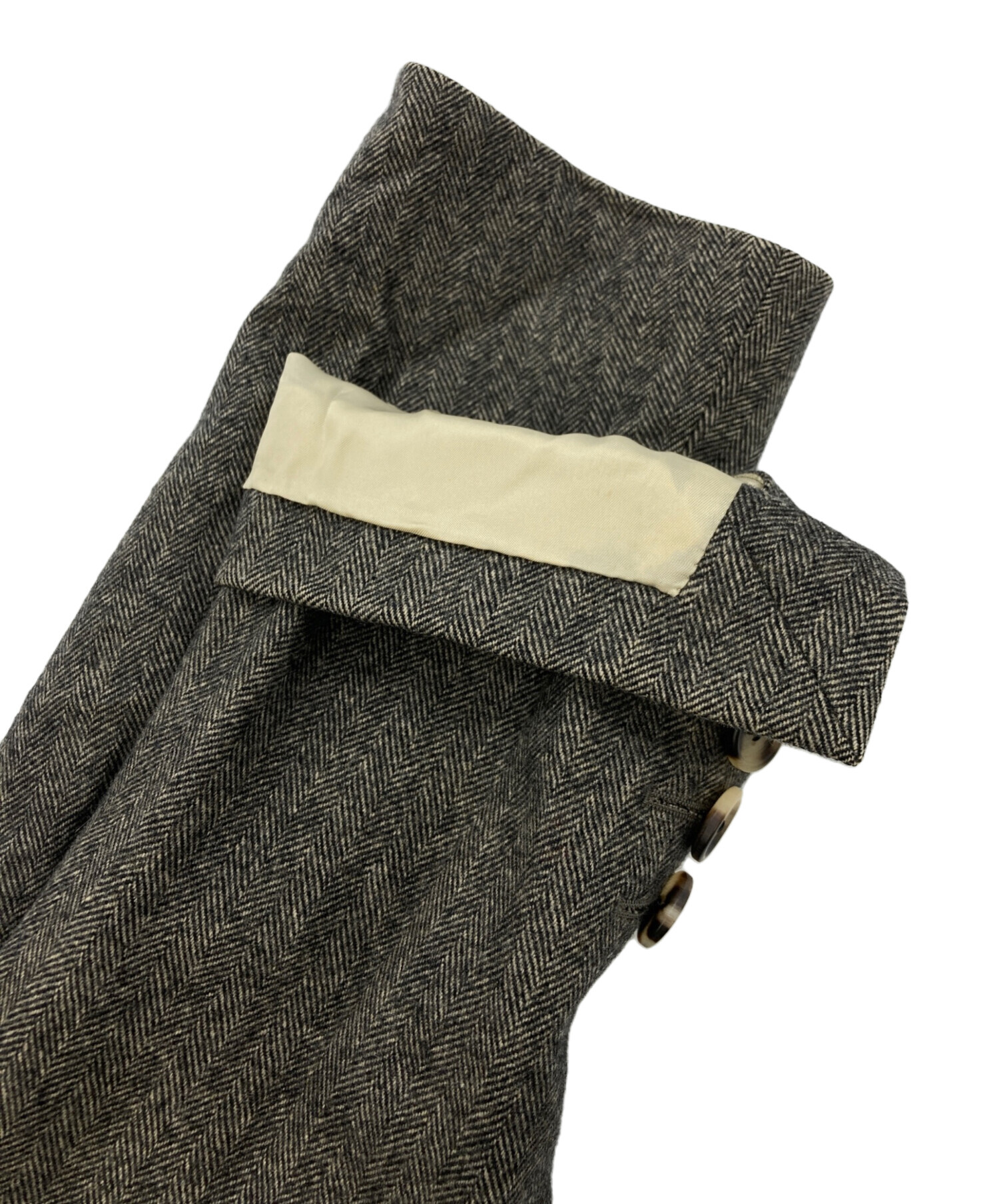 ポールスミスチェスターコート　ヘリンボーン ポールスミス チェスターコート 黒 ヘリンボーン ベロア S