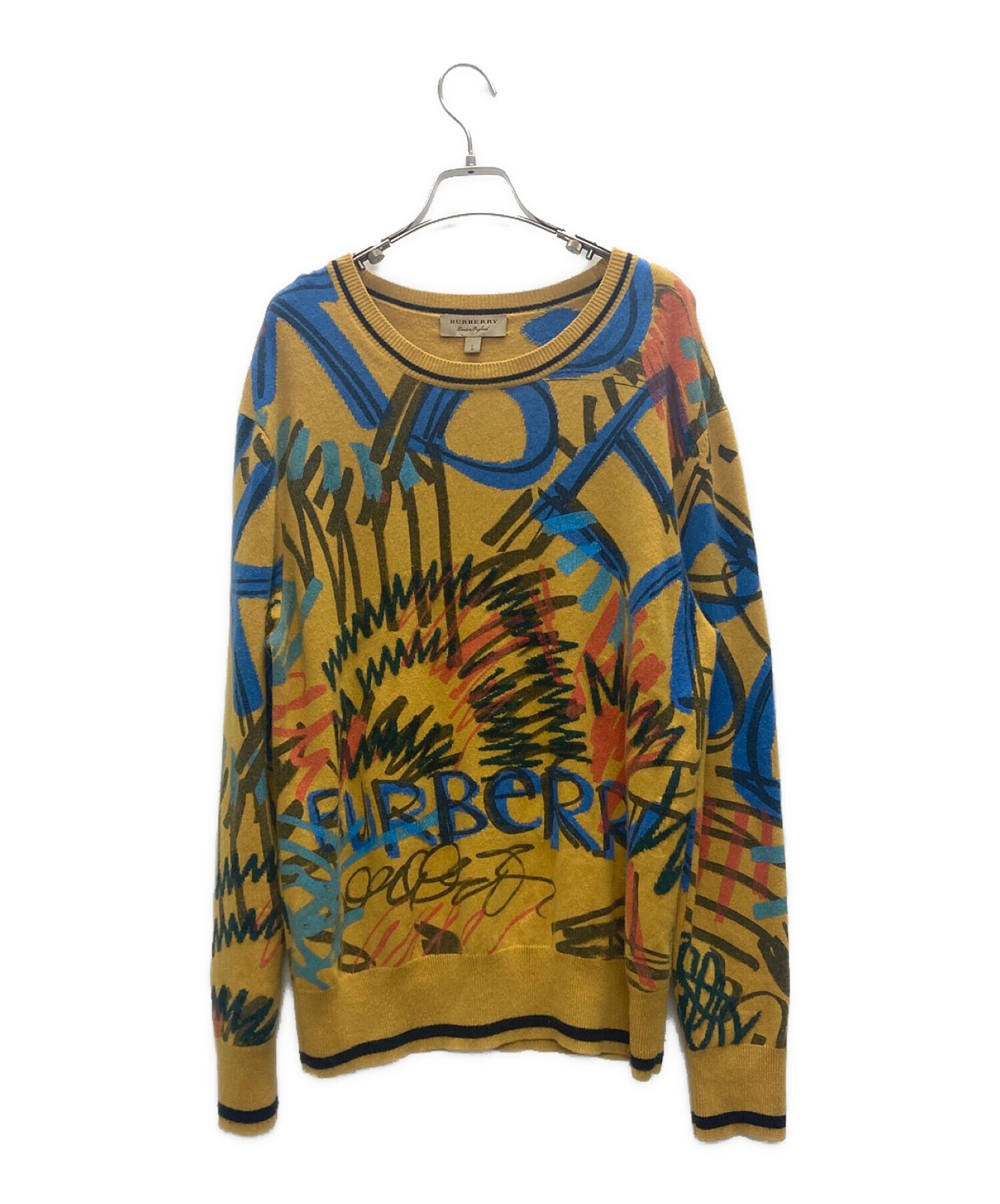 BURBERRY BURBERRY LONDON クルーネック ニット 水色 LONDON ウール 