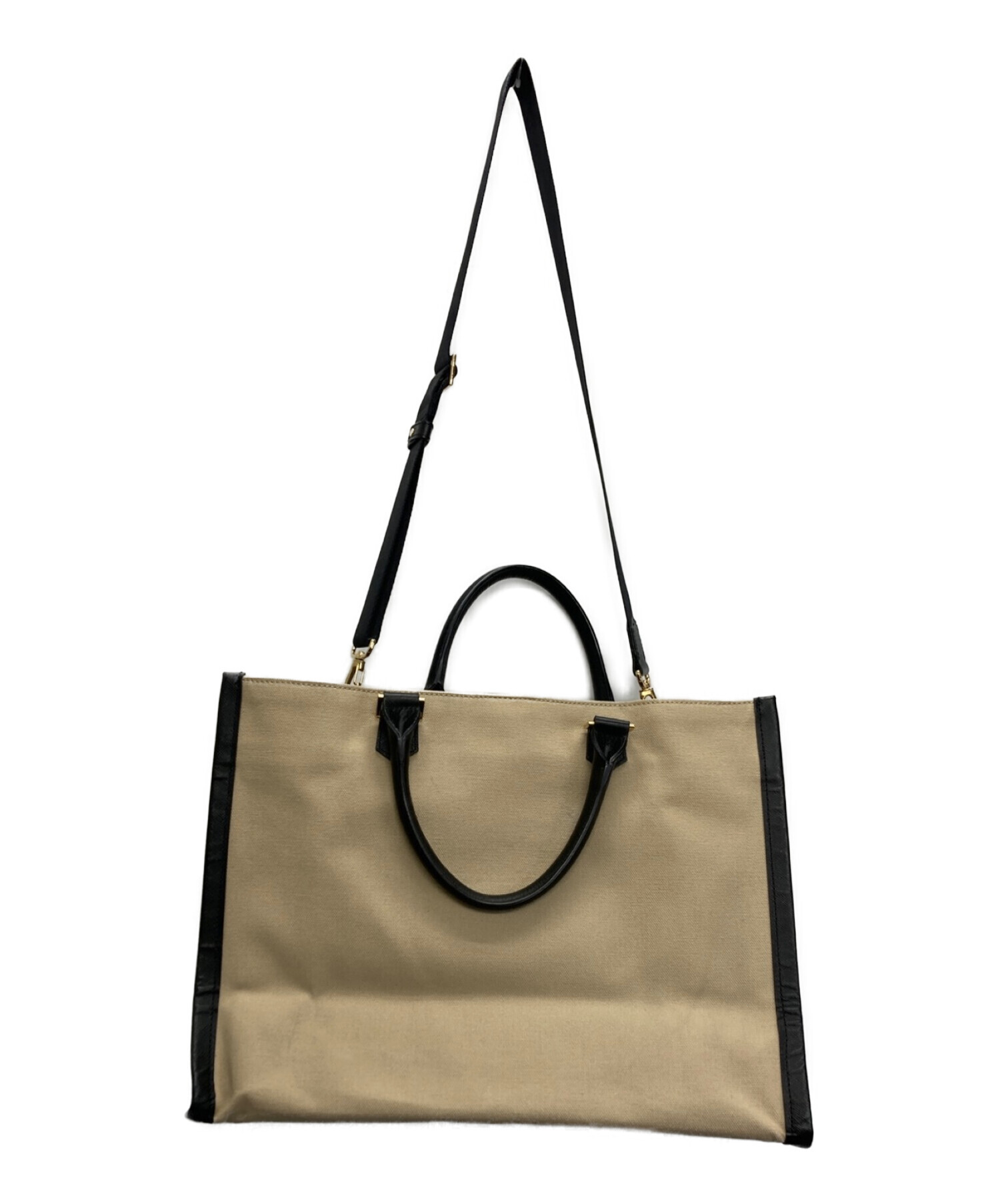 中古・古着通販】CULLNI (クルニ) Leather Trimmed Canvas Handbag 