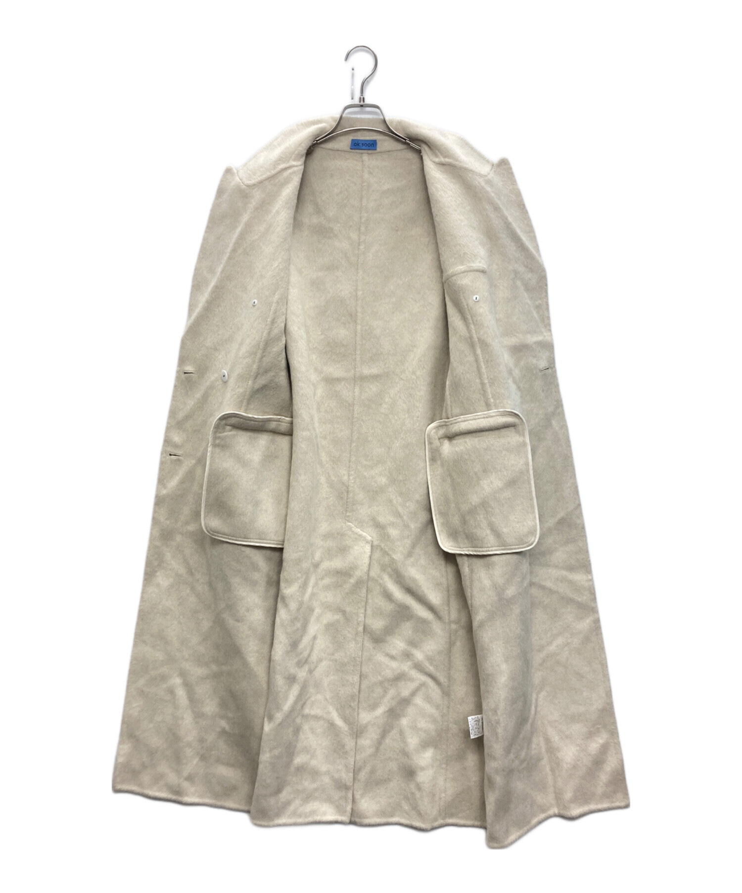 中古・古着通販】ok.soon (オクスン) white chester coat with scarf