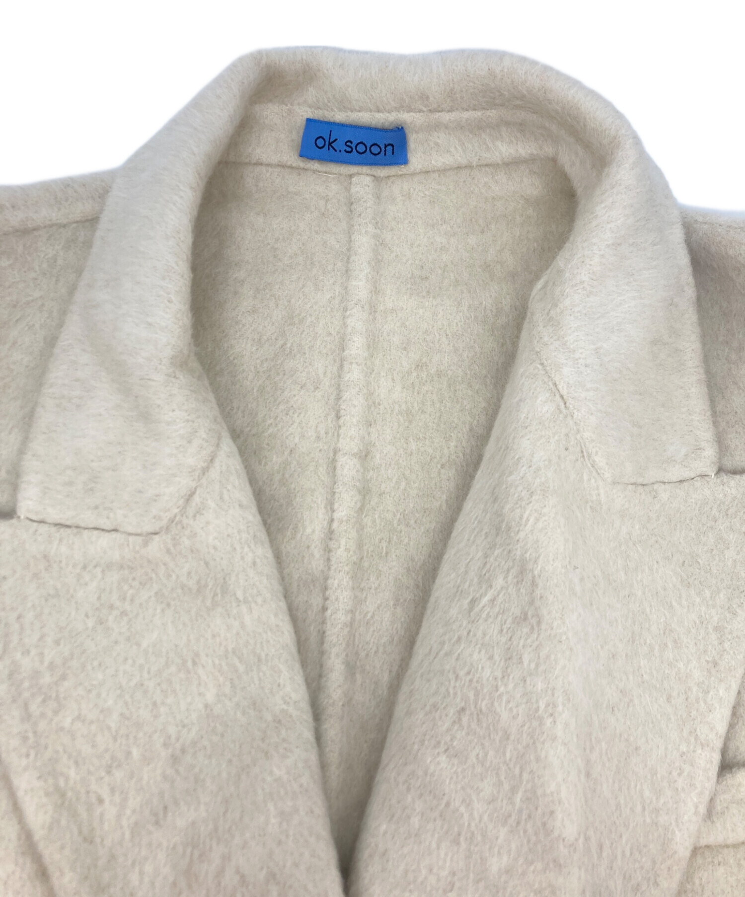 中古・古着通販】ok.soon (オクスン) white chester coat with scarf