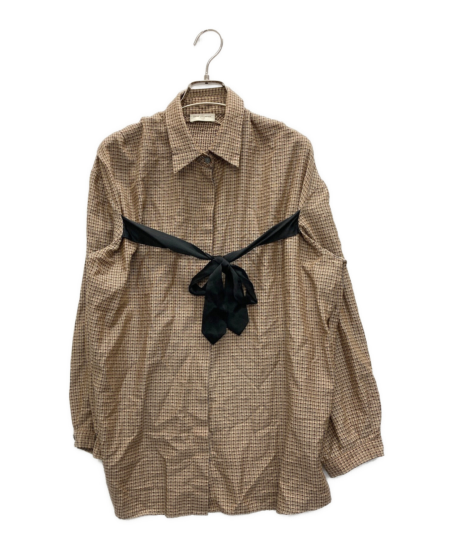 DRIES VAN NOTEN ブラウン シャツ 38 DRIES VAN NOTEN ブラウン シャツ 38