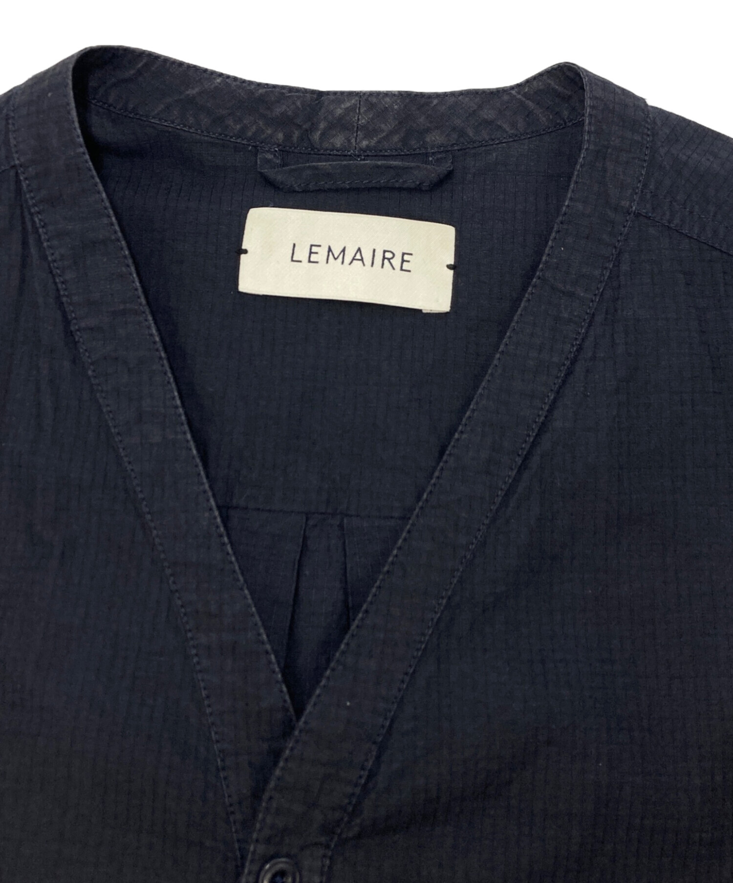 LEMAIRE 【極美品】LEMAIRE ルメール ノーカラー Vネックシャツ